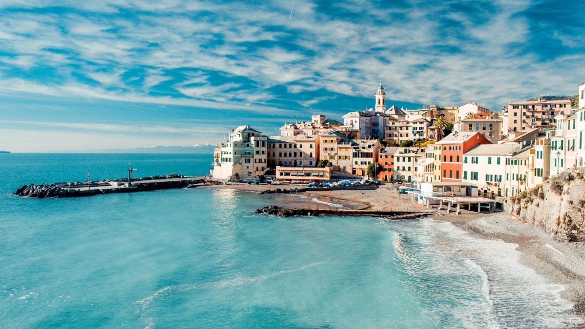 Boccadasse, Genova, Liguria, Italia, Mare, Full HD, sfondo desktop