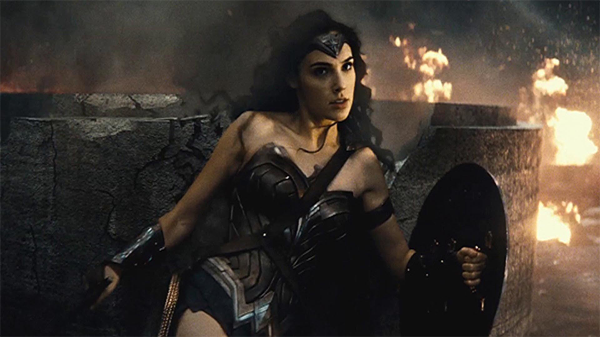 Wonder Woman, Gal Gadot, Batman v Superman: Dawn of Justice, Scudo, Fiamme, sfondo per portatile