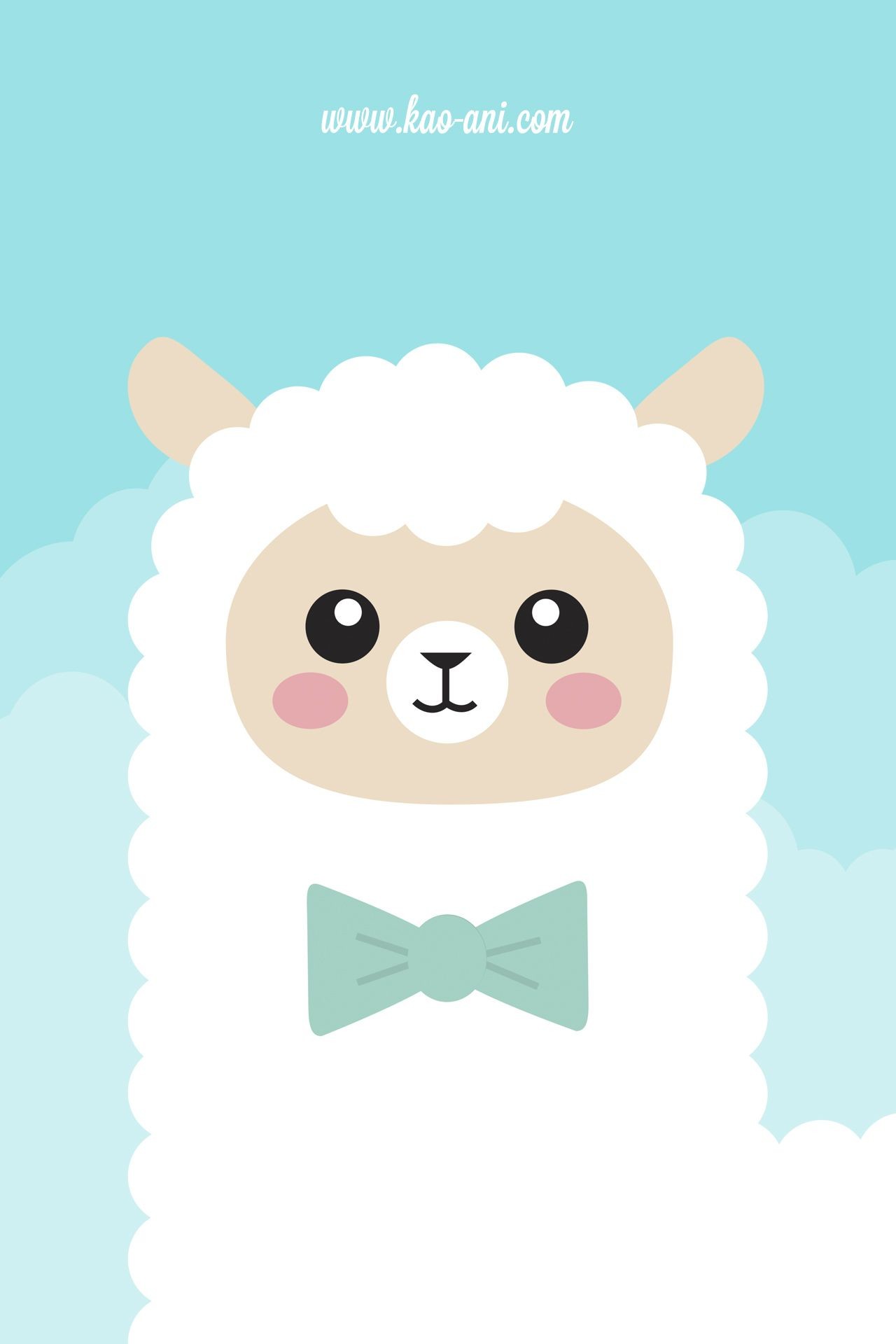 Alpaca, Kawaii, Papillon, Sfondo azzurro, Full HD, schermata di blocco del cellulare