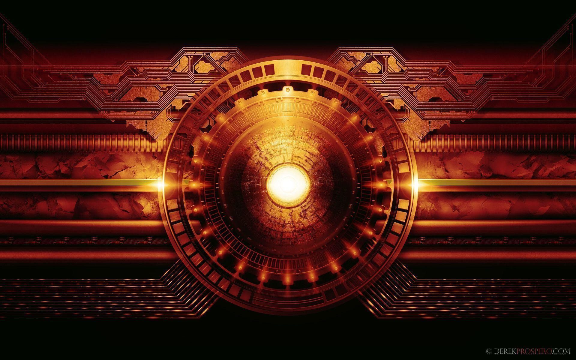 Meccanismo, Reattore, Arancione, Simmetria, Tecnologia, 16:10 Full HD, sfondo widescreen