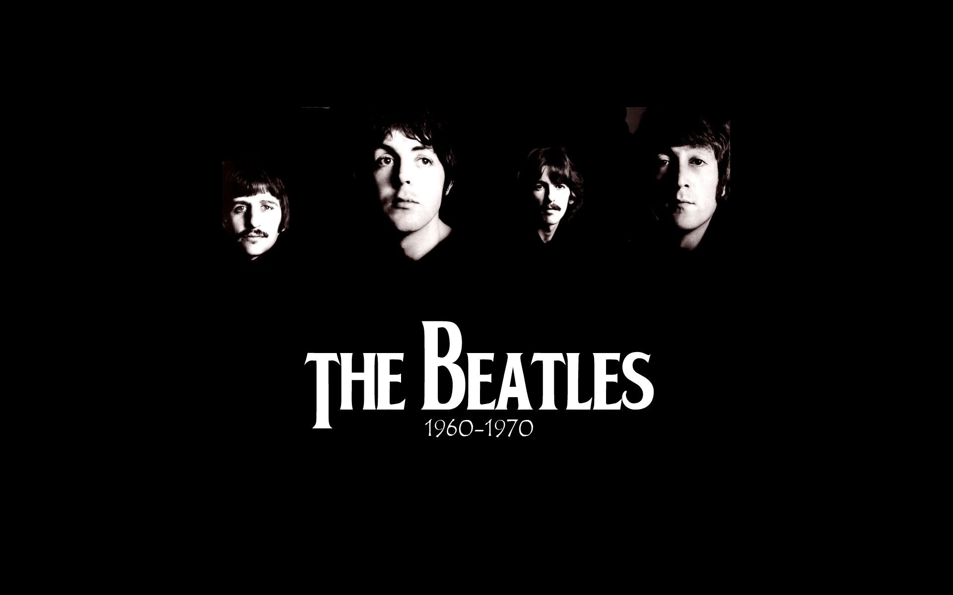 The Beatles, 1960-1970, Ritratti, Sfondo nero, 1920x1200, wallpaper desktop