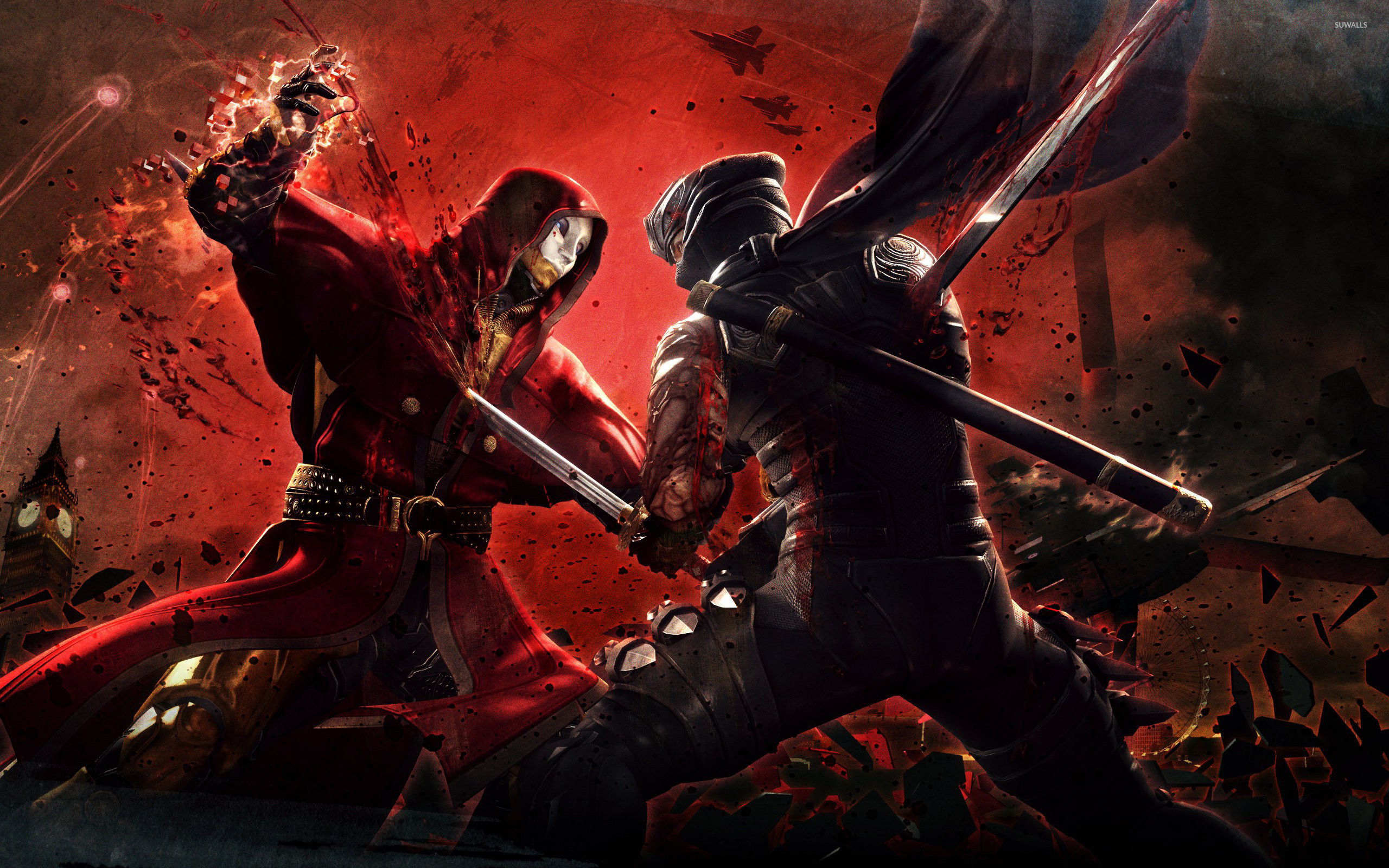 Ryu Hayabusa, Ninja Gaiden 3, Combattimento, Rosso, 2560x1600, sfondo MacBook Pro