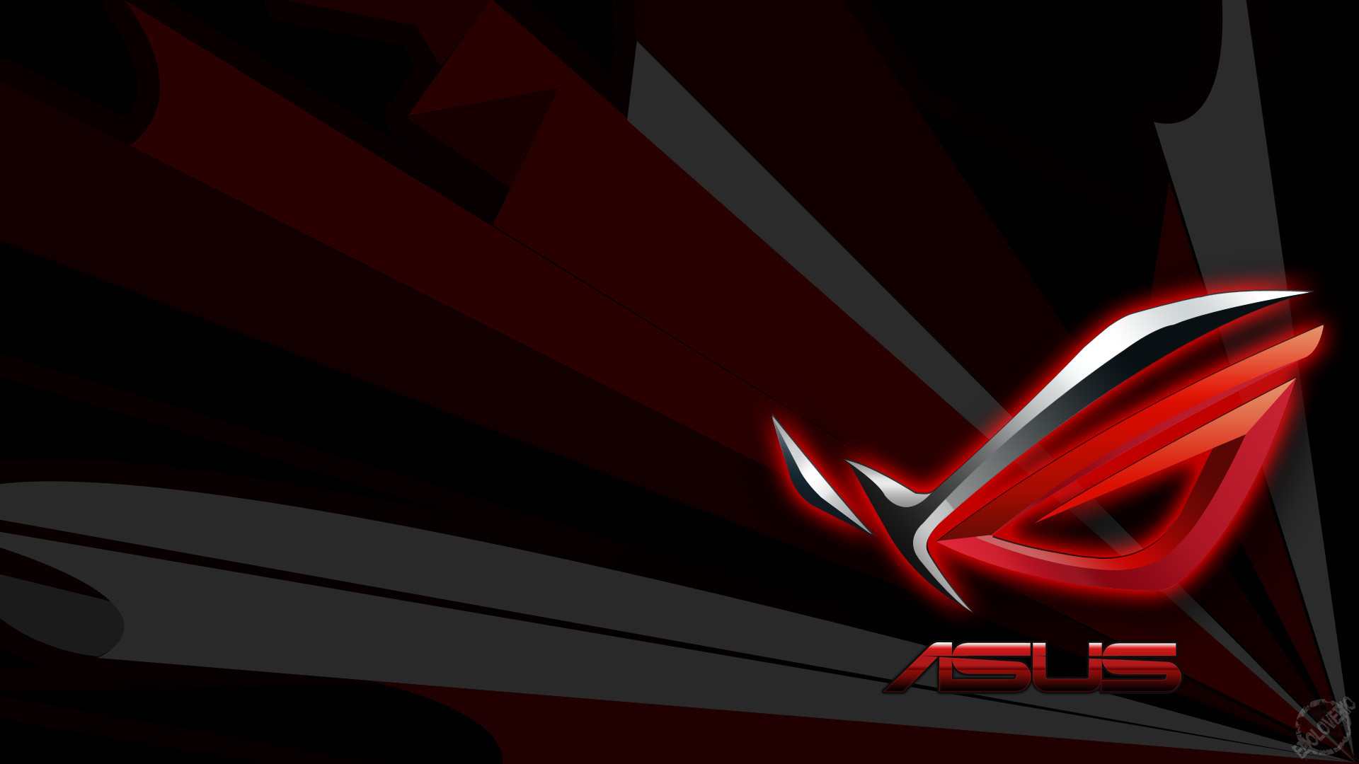 Asus ROG, Republic of Gamers, Logo, Rosso e nero, 1920x1080, immagine di sfondo