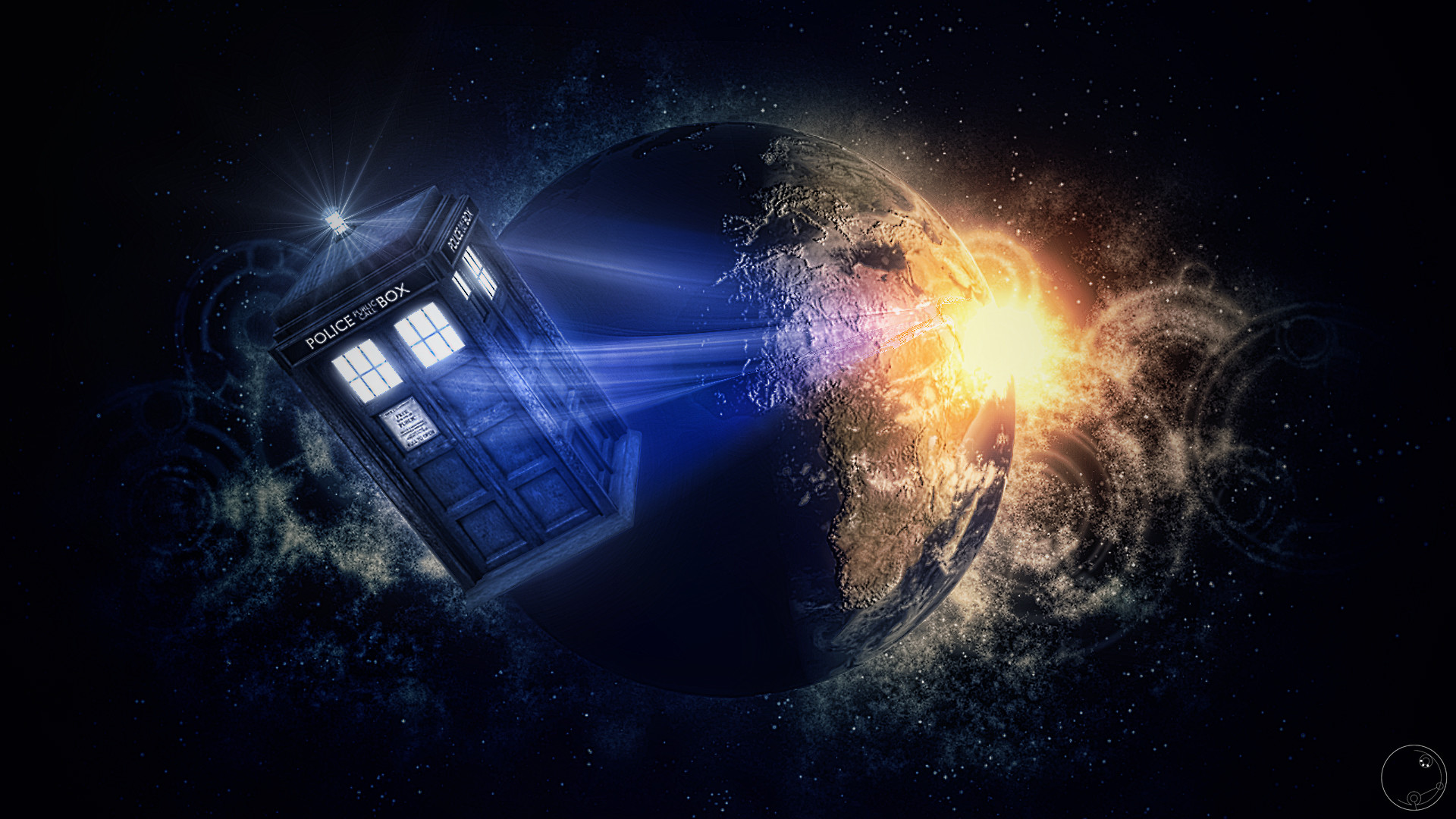 TARDIS, Doctor Who, Pianeta, Esplosione, Spazio, 1920x1080, wallpaper desktop