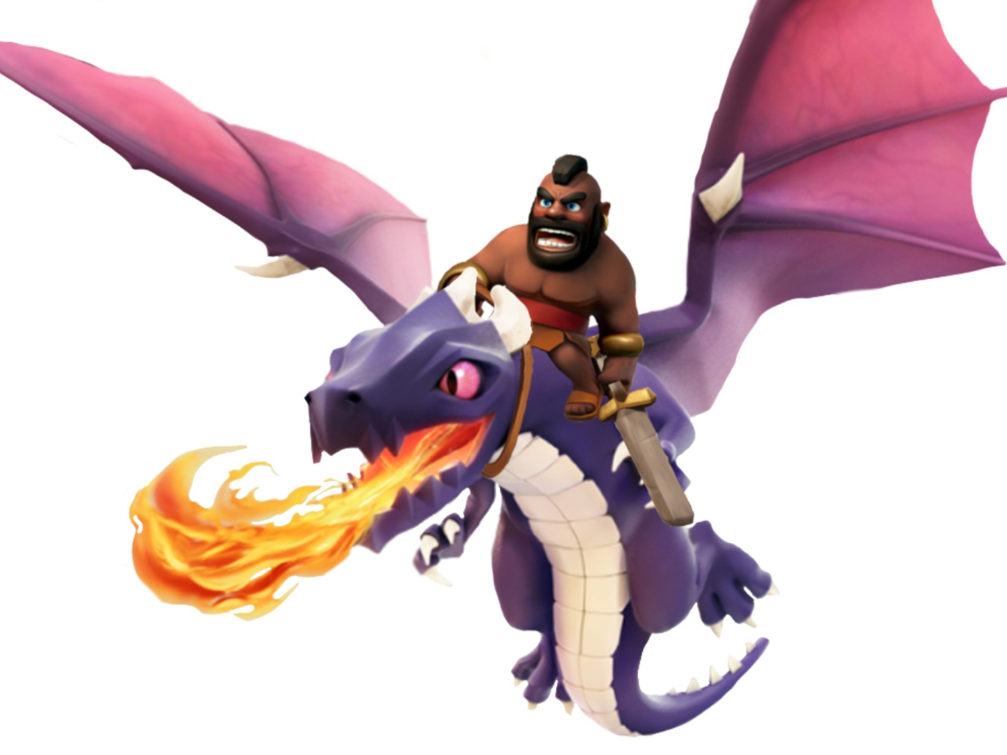 Domatore di cinghiali, Drago, Clash of Clans, Fuoco, Sfondo bianco, schermata Home iPad