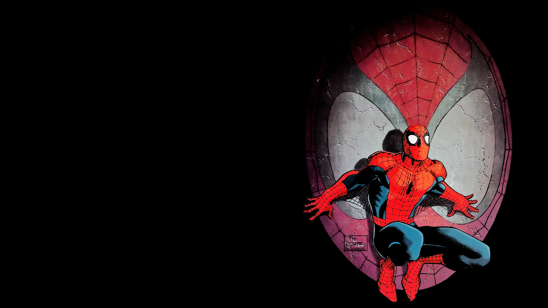 Spider-Man, Maschera, Sfondo nero, Fumetto, 1920x1080, wallpaper desktop