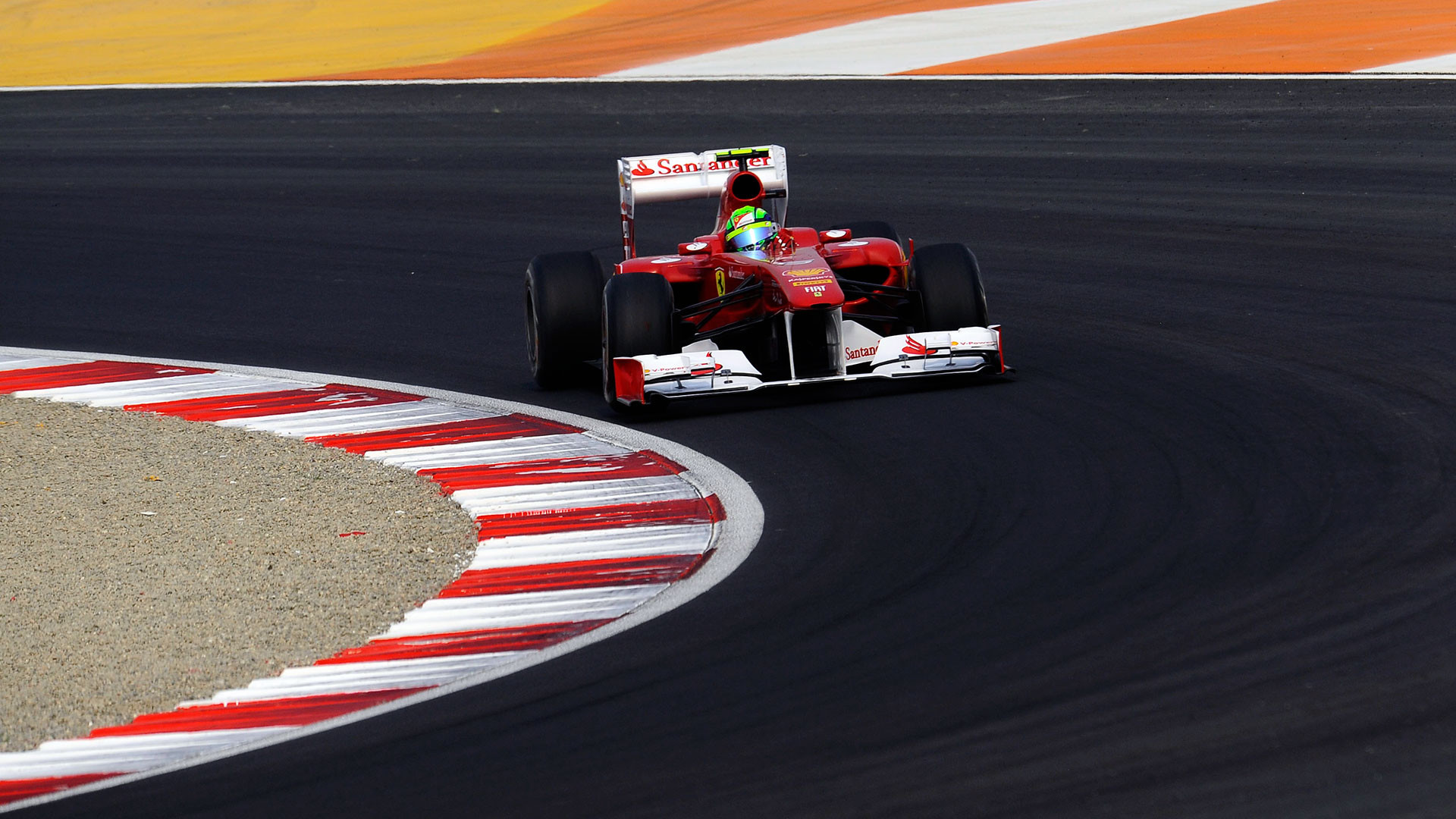 Scuderia Ferrari, Felipe Massa, Formula 1, Cordolo, Curva, Full HD, sfondo Windows 11