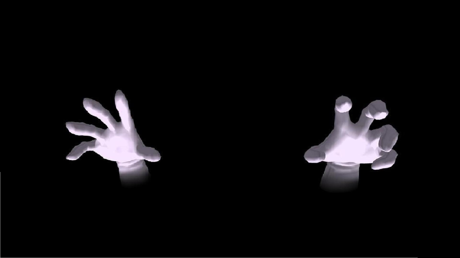 Mani cartoon, Guanti bianchi, Sfondo nero, Minimalismo, 16:9 Full HD, wallpaper widescreen