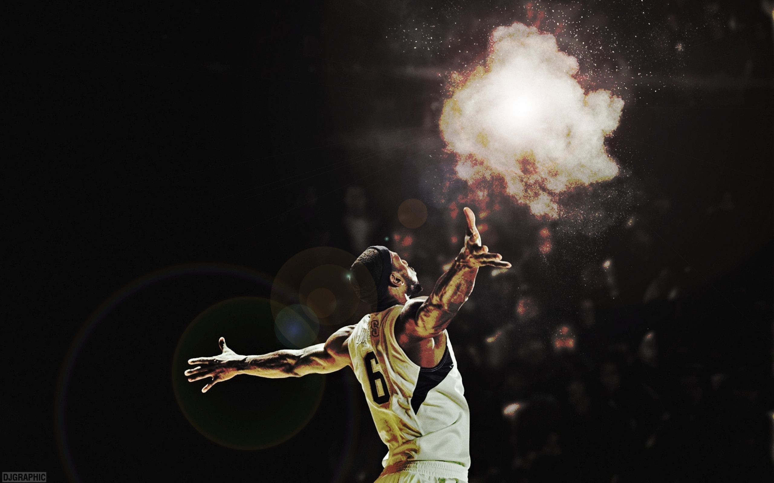 LeBron James, Polvere di gesso, Rituale, Sfondo nero, 2K, wallpaper per computer