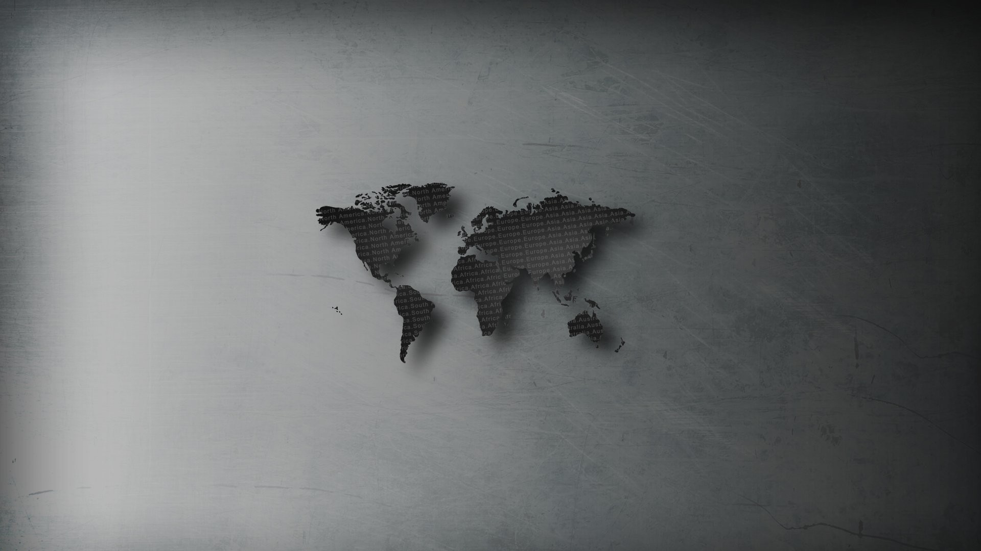 Mappa del mondo, 3D, Grigio, Minimalista, 16:9 Full HD, sfondo widescreen