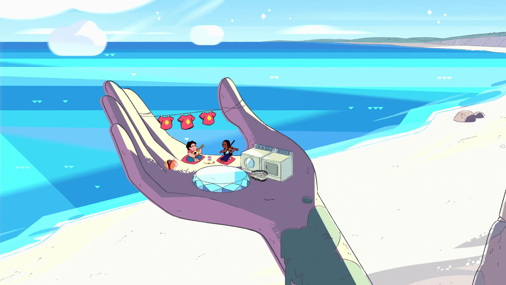 Steven Universe, Mano del Tempio, Spiaggia, Mare, Full HD, wallpaper per computer