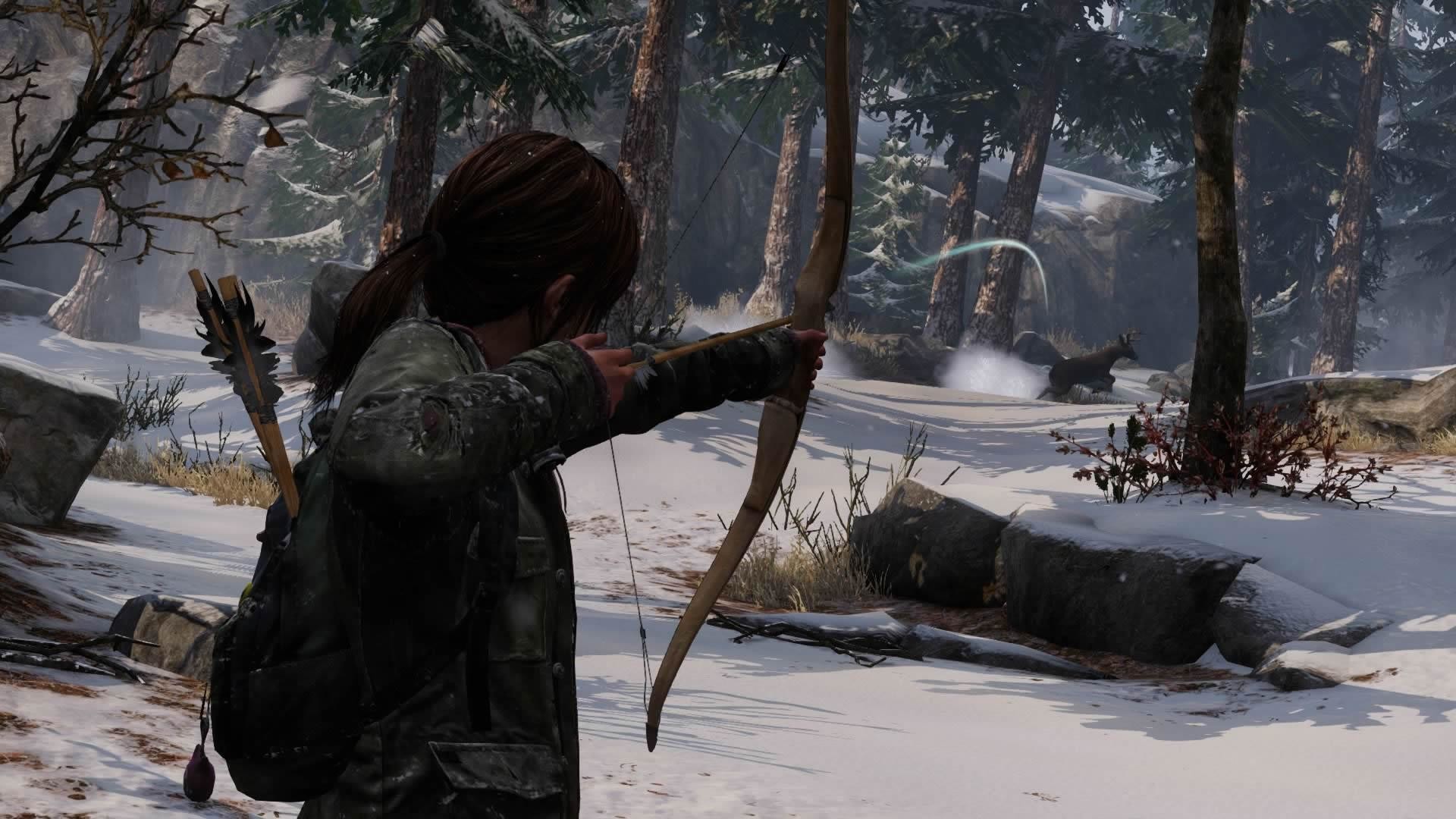 The Last of Us, Ellie, Arco, Neve, Foresta, Full HD 1080p, sfondo desktop