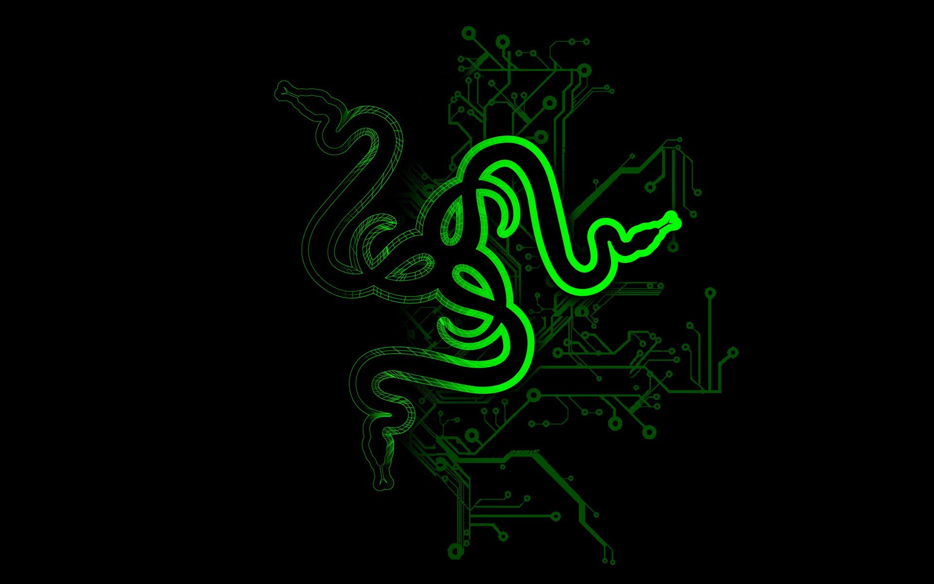 Razer, Logo Razer, Circuiti, Verde, 1920x1200, sfondo per PC