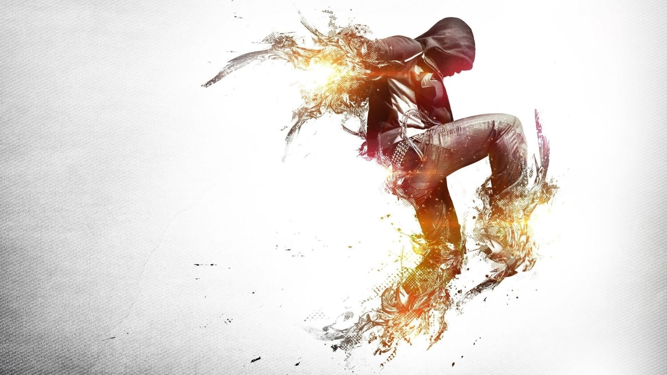 Ballerino hip hop, Arte digitale, Sfondo bianco, 2K, wallpaper per computer