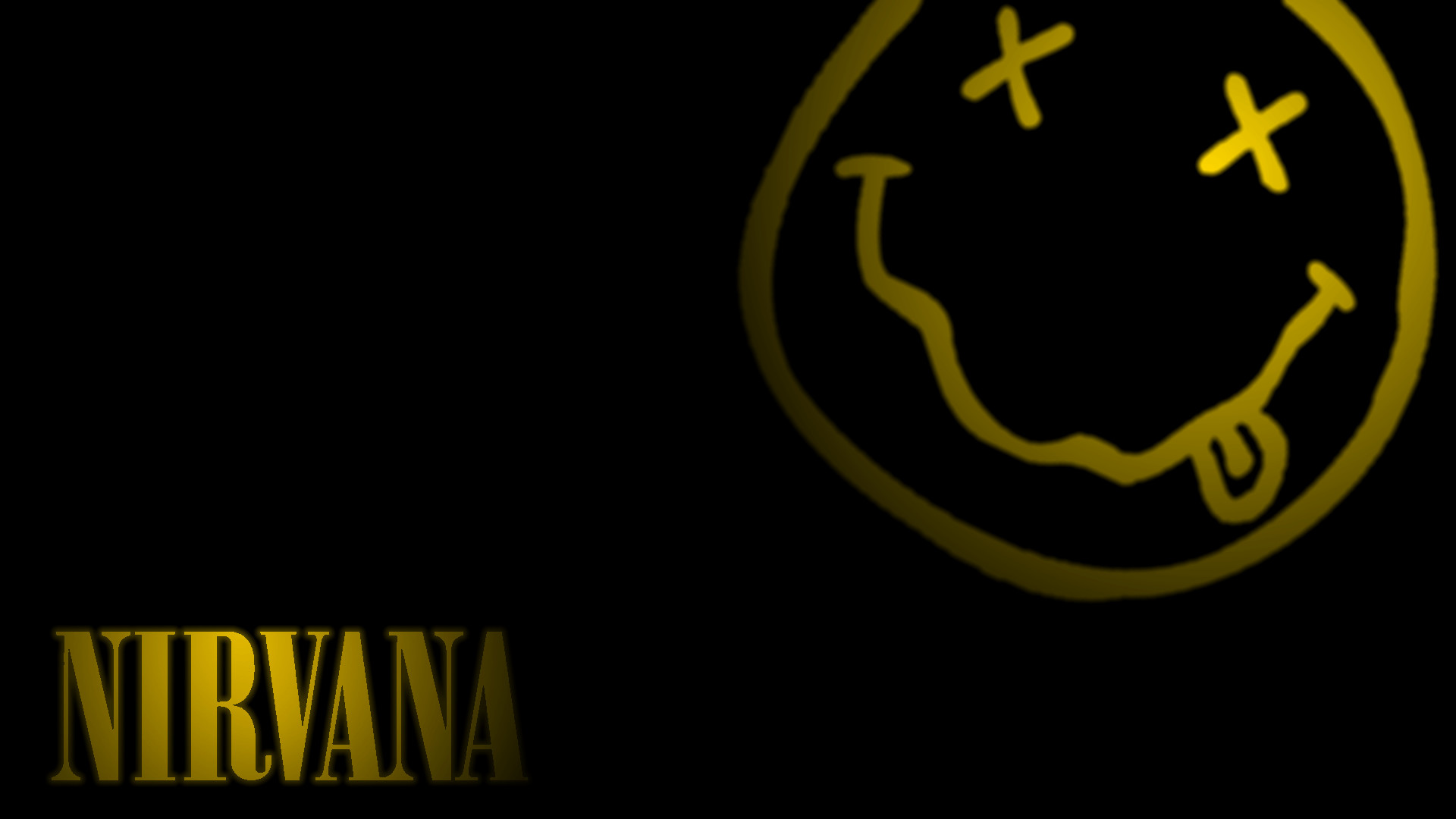Smiley Nirvana, Nirvana, Logo, Sfondo nero, Full HD, wallpaper desktop