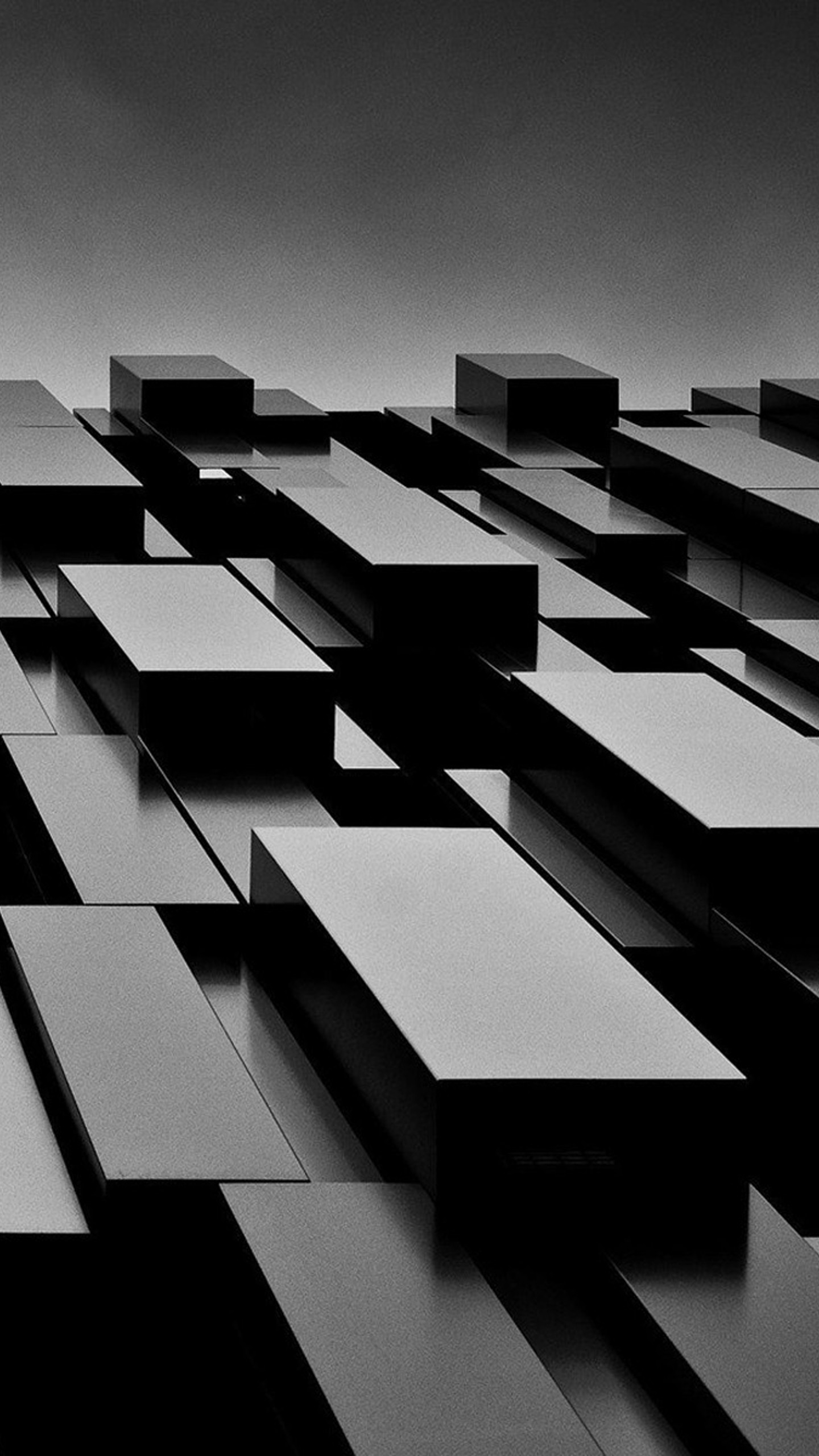 Cubi 3D, Bianco e nero, Astratto, QHD+, wallpaper per smartphone