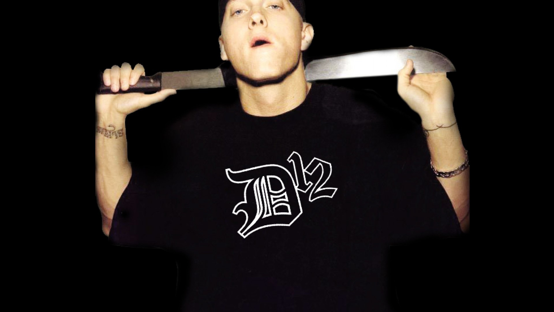 Eminem, D12, Machete, Sfondo nero, 1920x1080, wallpaper desktop