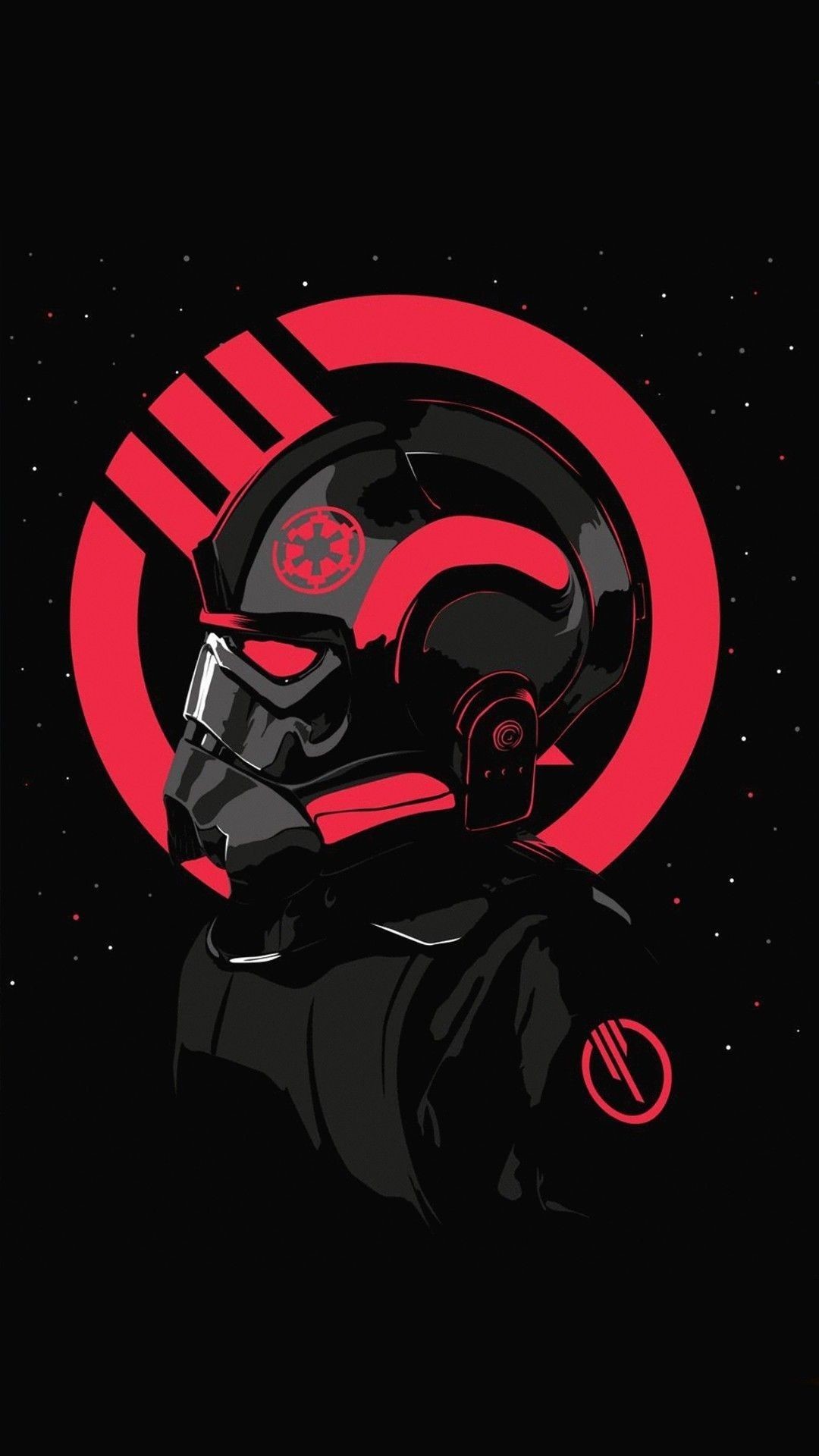 Pilota TIE, Impero Galattico, Star Wars, Minimal, wallpaper per iPhone e Android