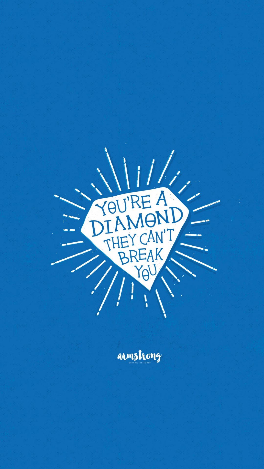 You're a Diamond, Diamante, Citazione, Tipografia, Blu, Full HD, sfondo iPhone 7