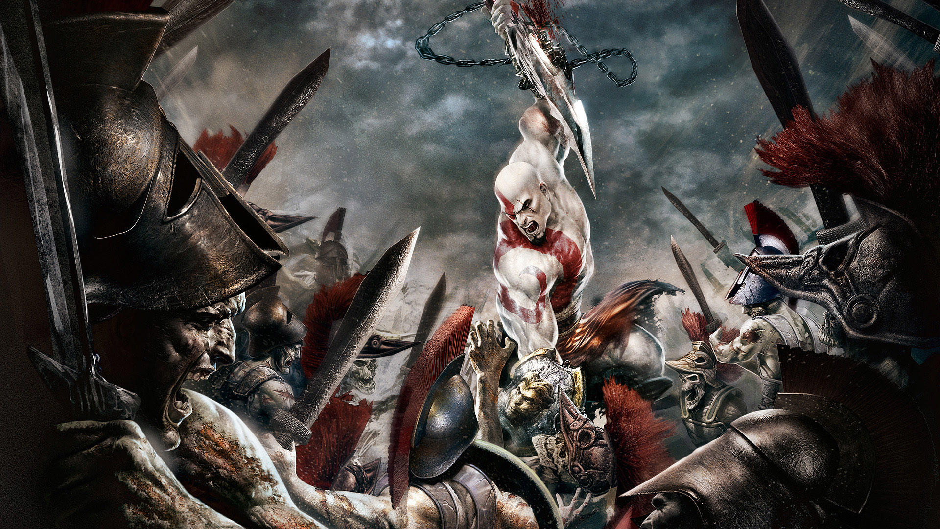 Kratos, God of War: Chains of Olympus, Soldati, Battaglia, Full HD, sfondo per PC e portatile
