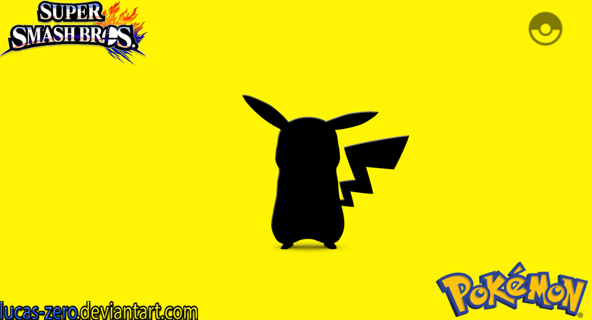 Pikachu, Super Smash Bros., Pokémon, Silhouette, Giallo, Full HD, sfondo desktop
