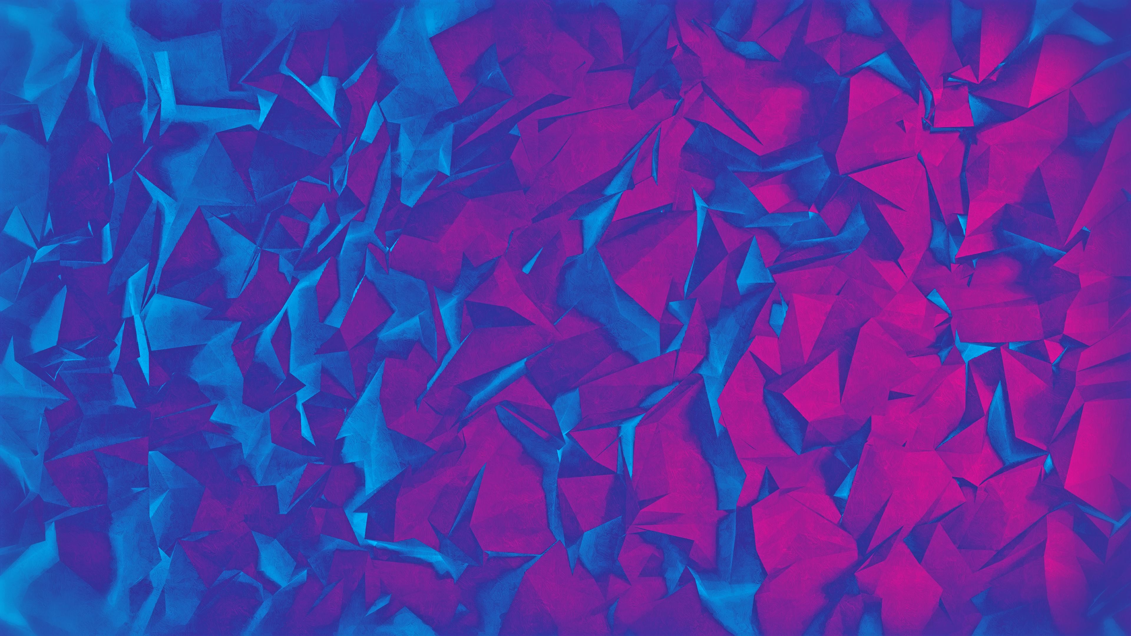 Low poly, Triangoli, Viola, Blu, 4K, sfondo Windows 11