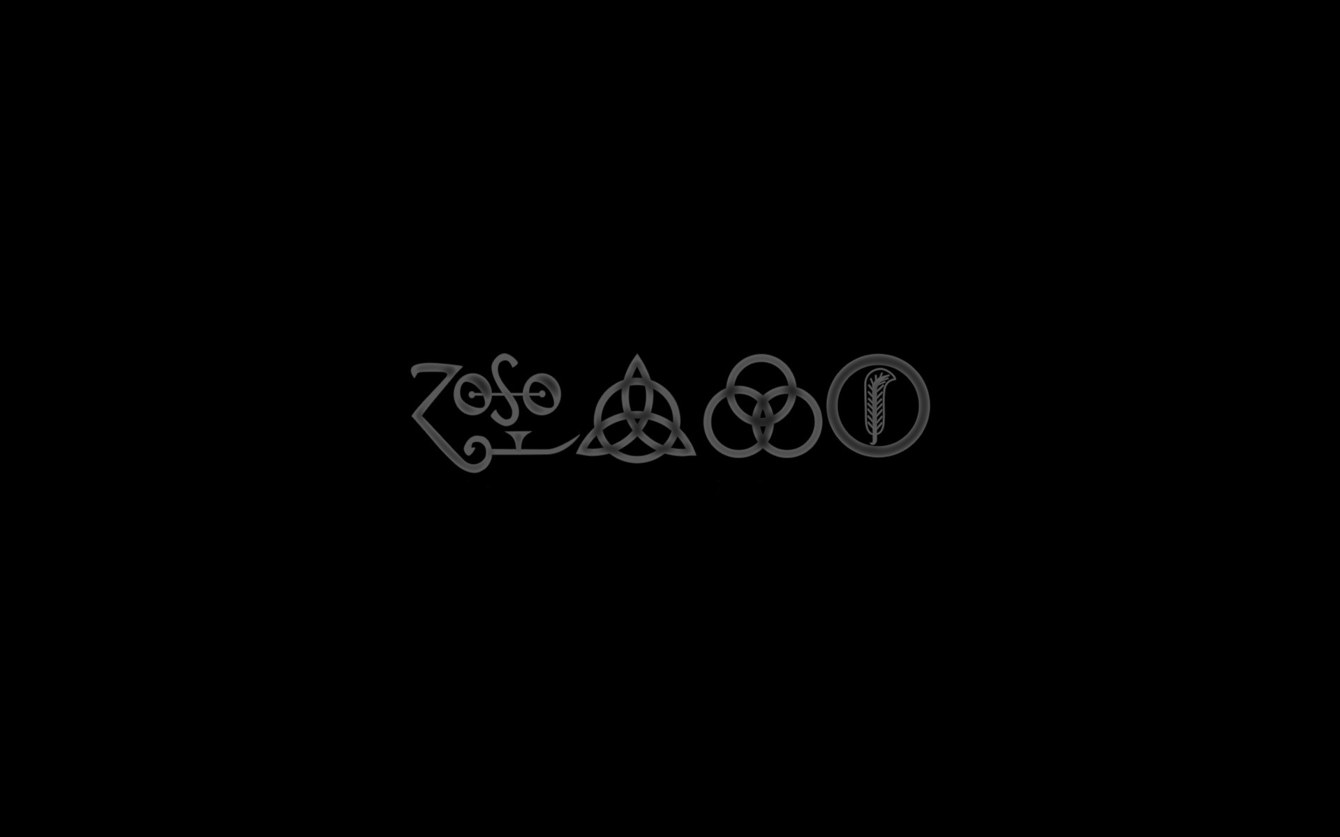 Led Zeppelin, Simboli Zoso, Sfondo nero, Minimalismo, 16:10 Full HD, wallpaper widescreen