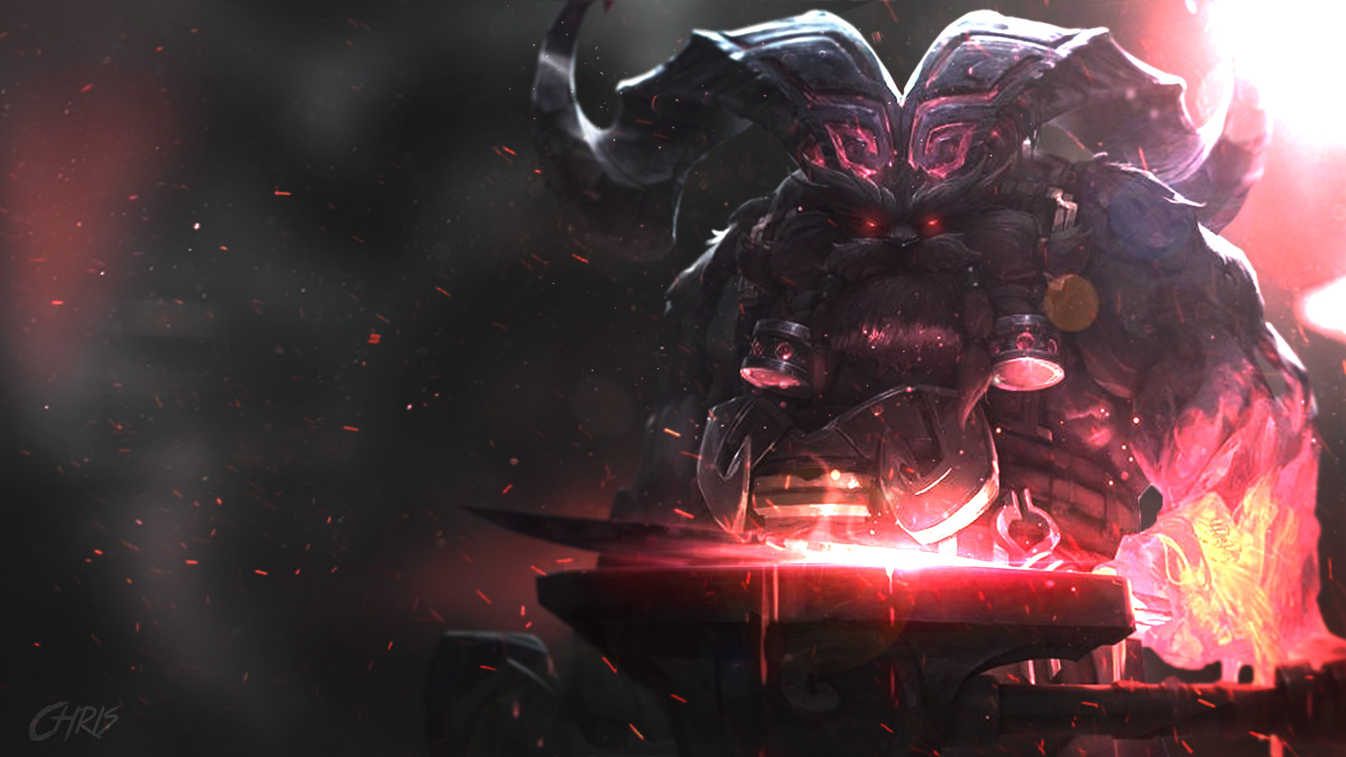 Ornn, League of Legends, Fucina, Rosso, Full HD, wallpaper per PC