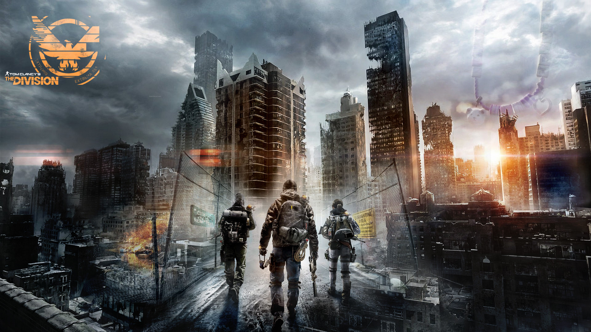 Tom Clancy's The Division, Agenti, Città in rovina, Logo, Full HD, wallpaper per computer
