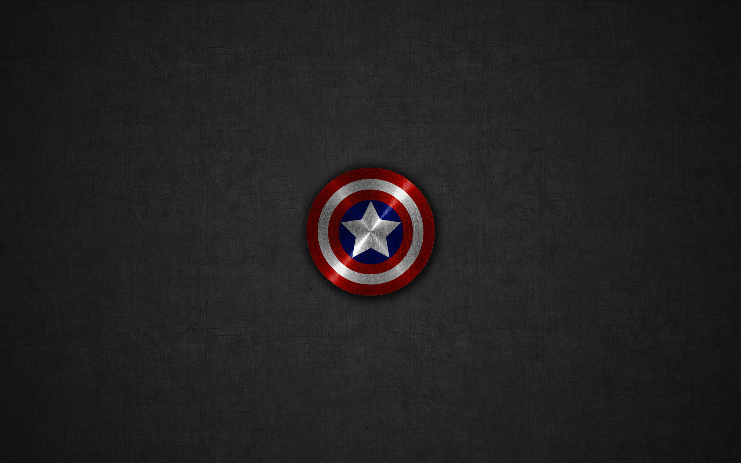 Scudo di Capitan America, Minimalismo, Sfondo grigio, 2K, wallpaper per computer