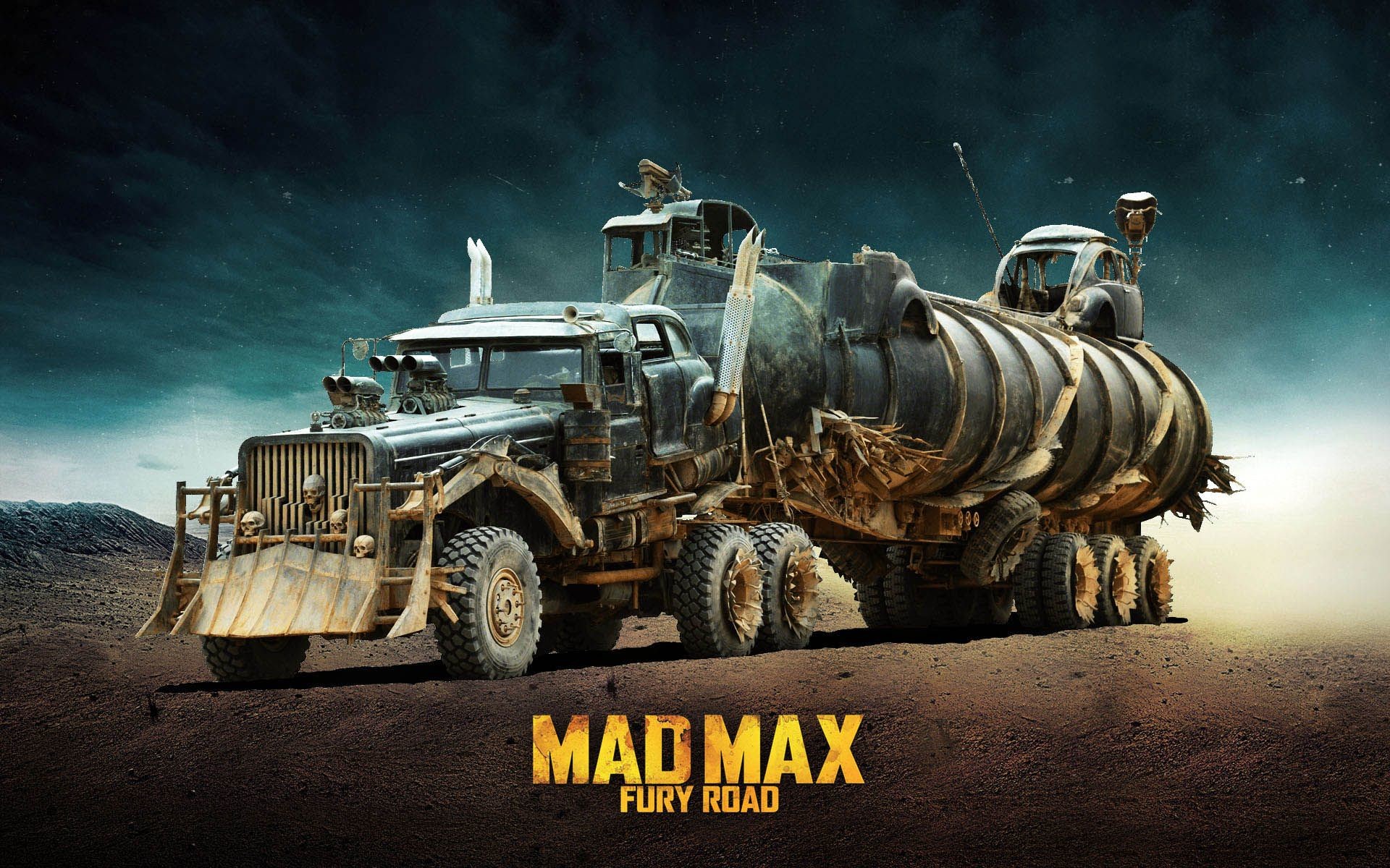 Mad Max: Fury Road, War Rig, Logo, Deserto, 16:10 Full HD, wallpaper widescreen