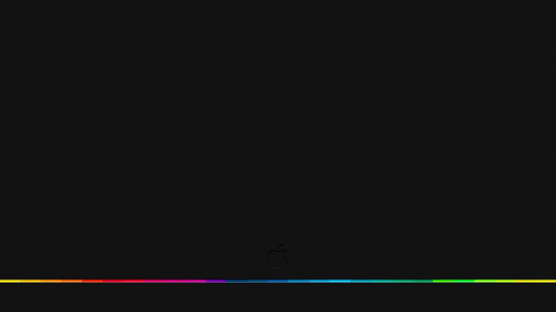 Logo Apple, Linea arcobaleno, Minimalismo, Grigio scuro, Full HD, sfondo Windows 11