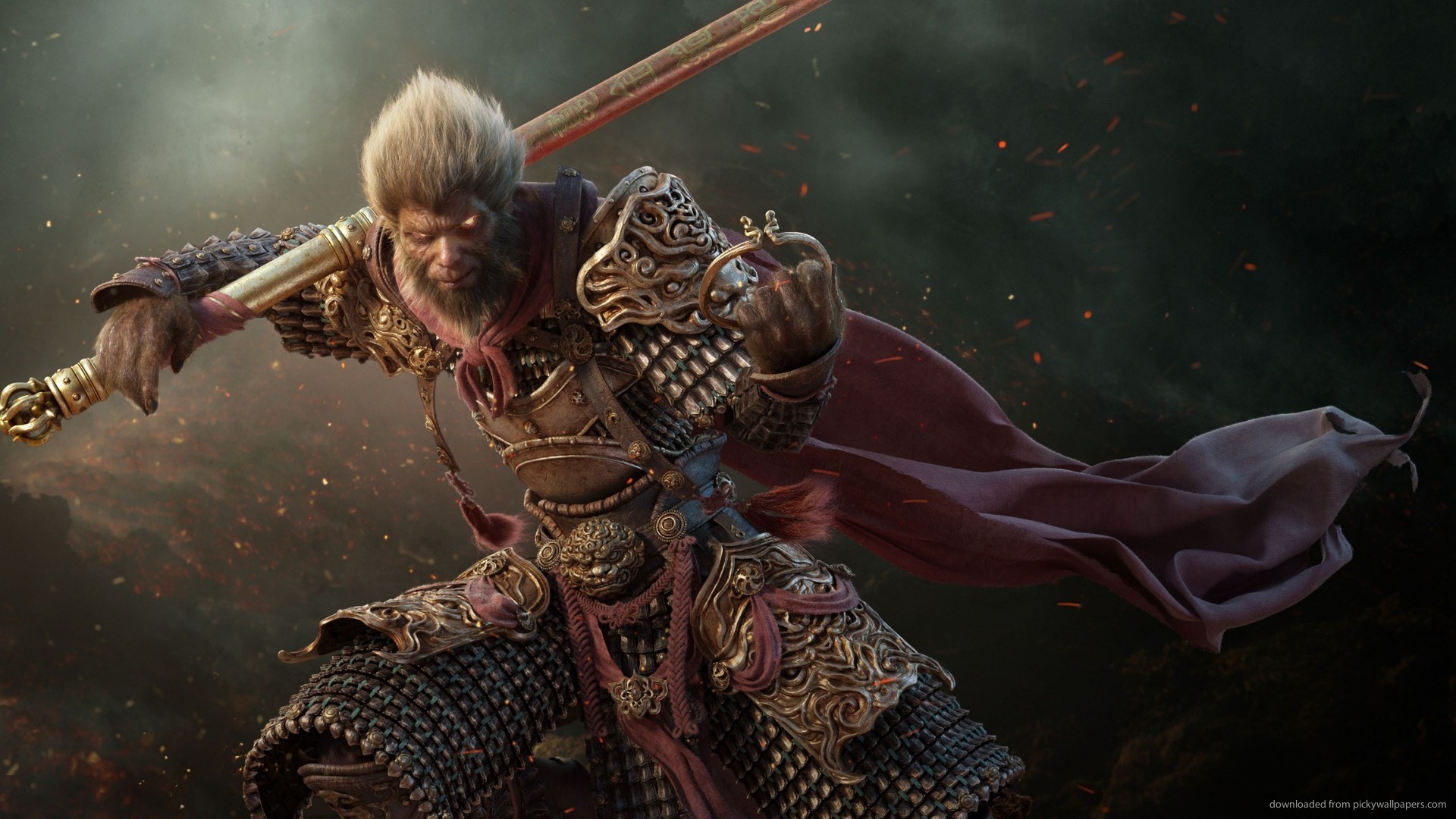 Wukong, League of Legends, Re delle Scimmie, Bastone, Armatura, 1920x1080, immagine di sfondo