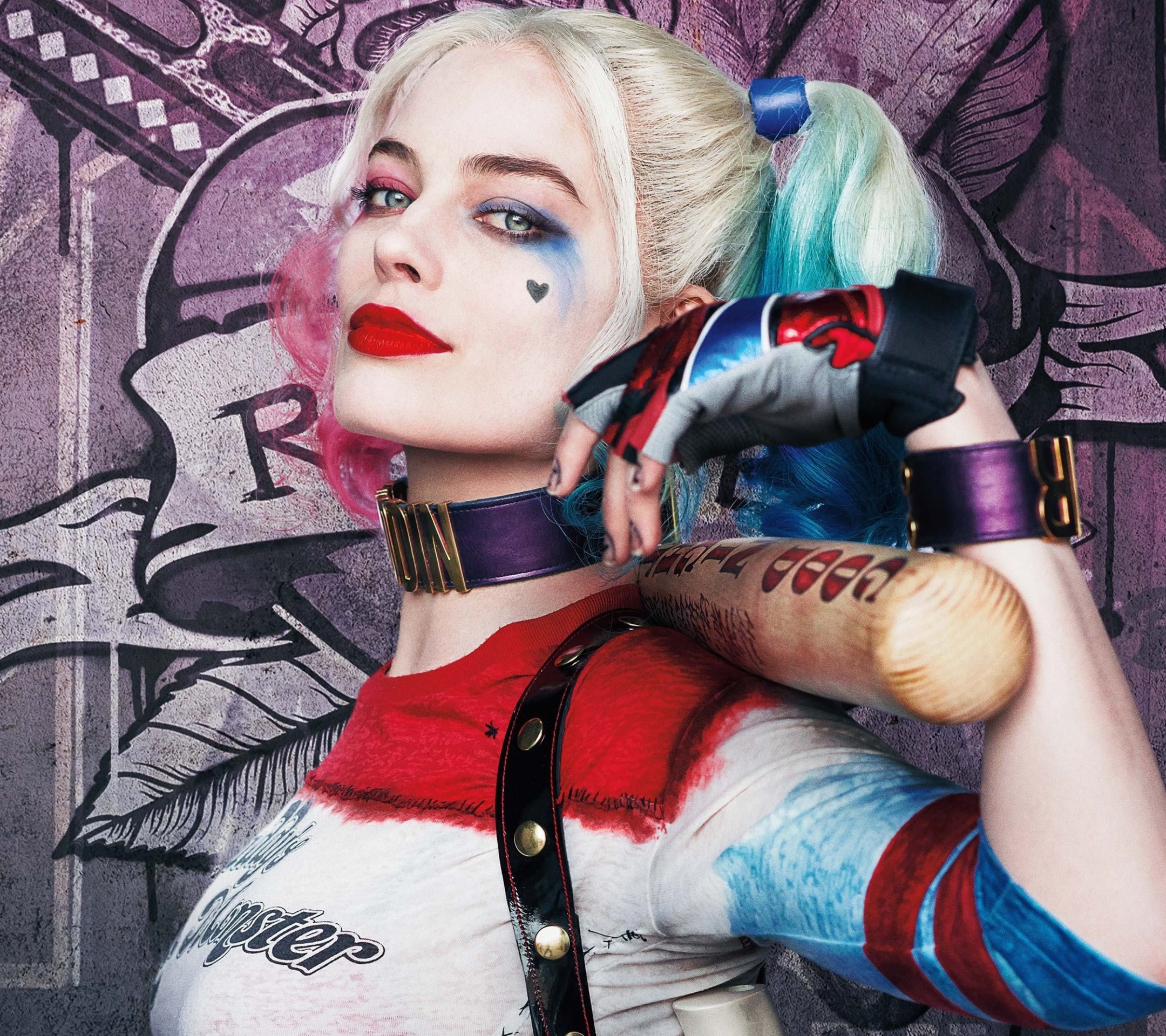 Harley Quinn, Margot Robbie, Mazza da baseball, Primo piano, Full HD, schermata di blocco iPad