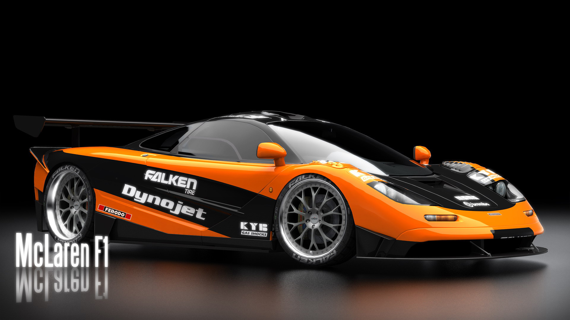 McLaren F1, Supercar, Livrea arancione, Sfondo nero, Full HD, wallpaper desktop