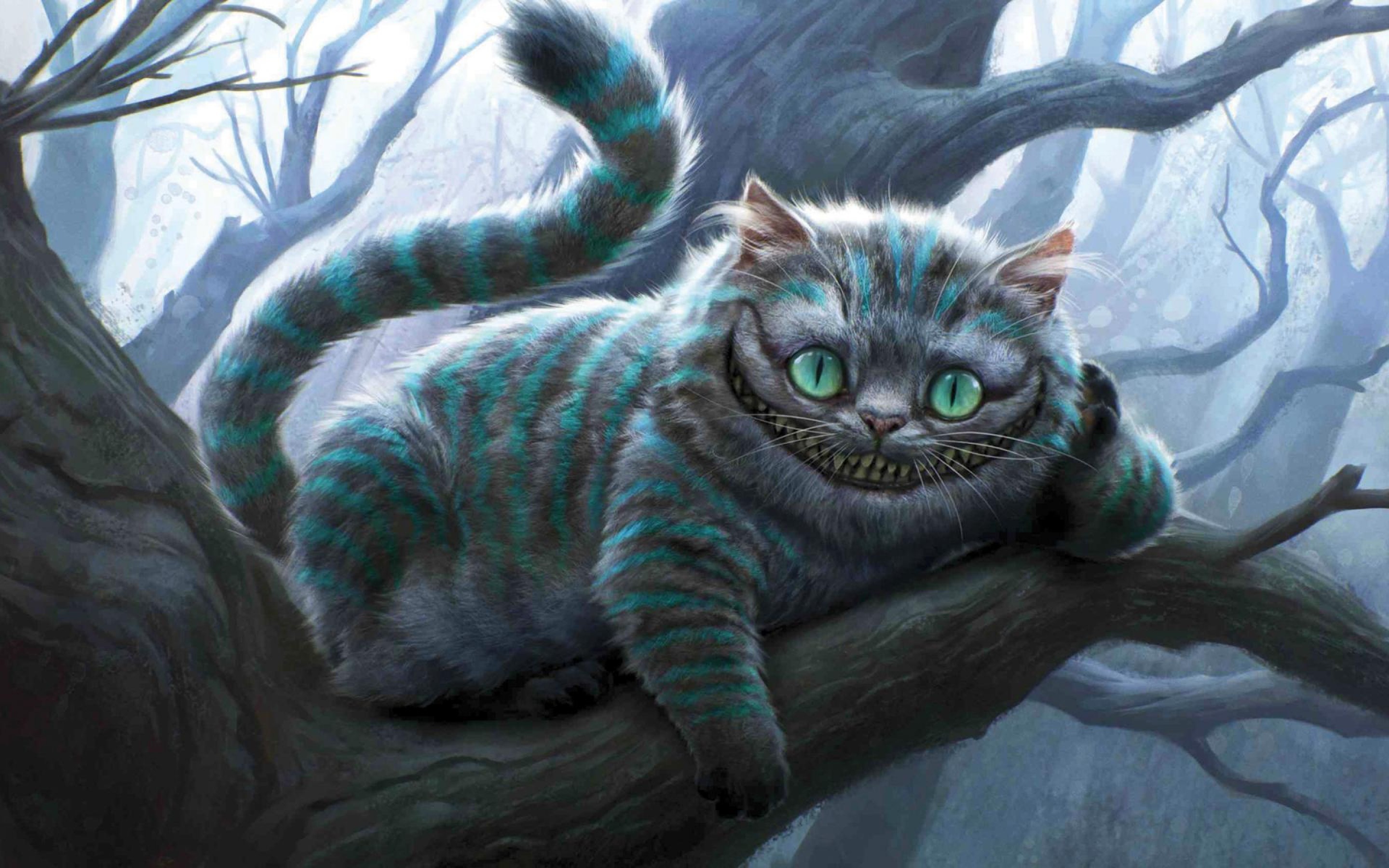 Stregatto, Alice in Wonderland, Tim Burton, Albero, 16:10 2K, sfondo widescreen
