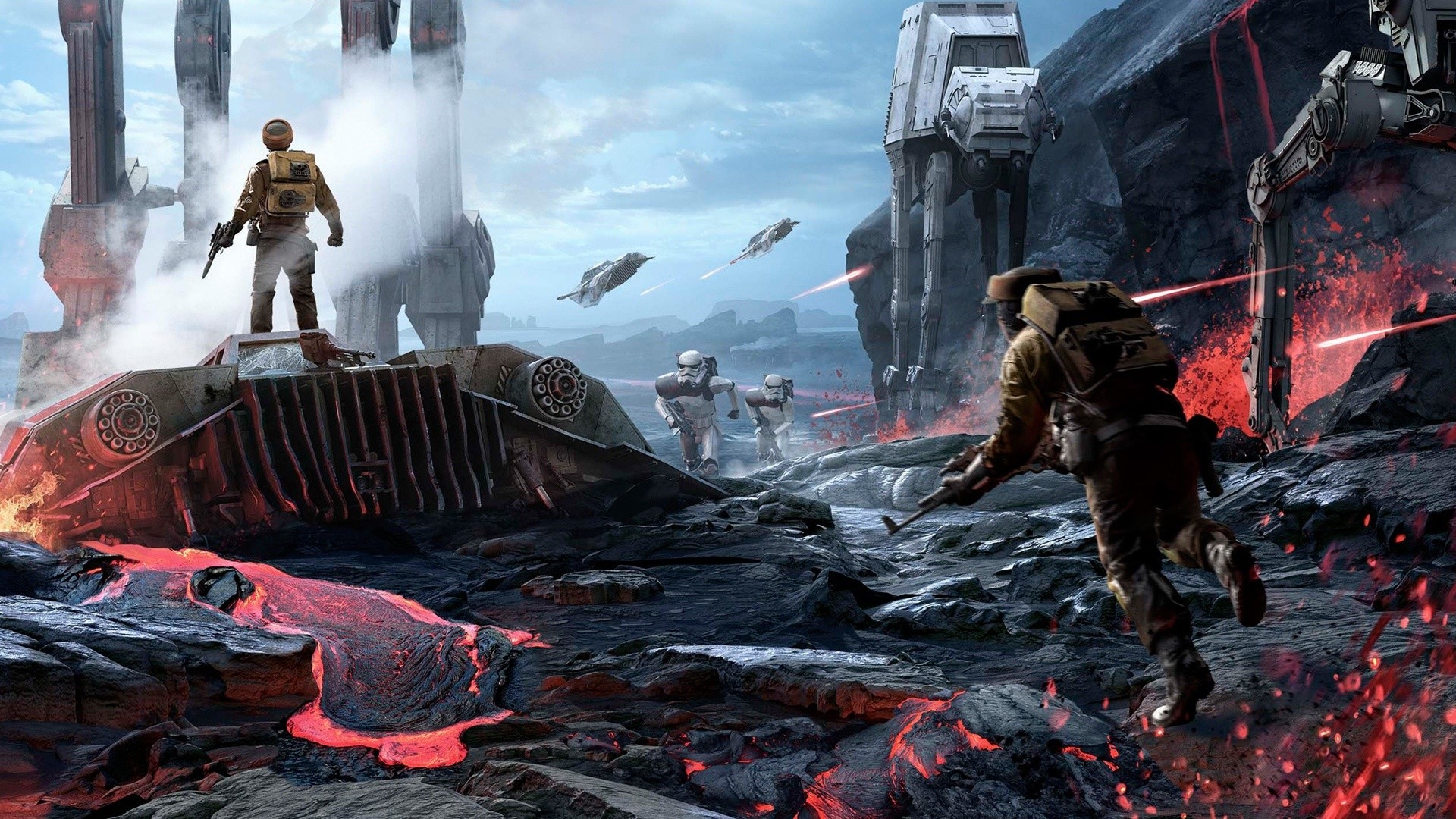 Star Wars Battlefront, Sullust, Ribelli, Lava, 16:9 Full HD, sfondo widescreen