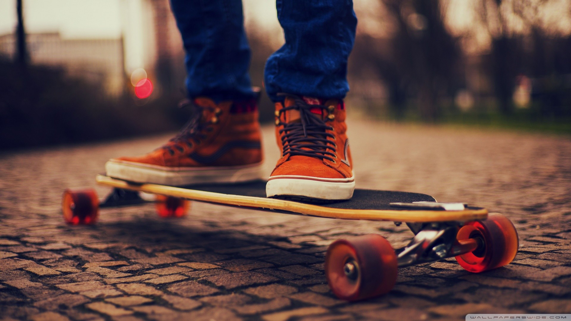 Longboard, Scarpe, Pavé, Tramonto, Full HD, sfondo per PC e portatile