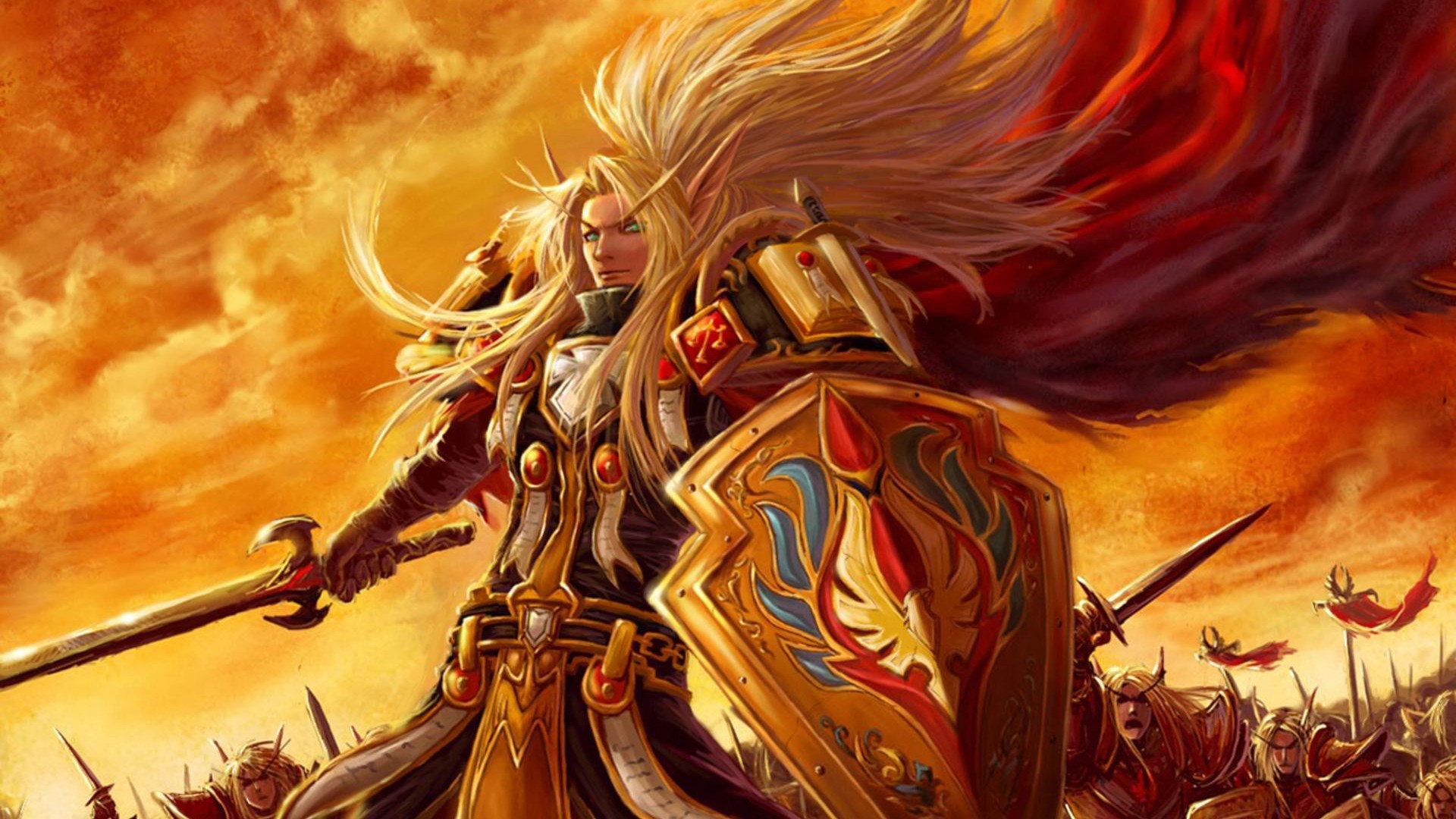 Paladino, World of Warcraft, Elfo del sangue, Battaglia, 16:9 Full HD, sfondo widescreen