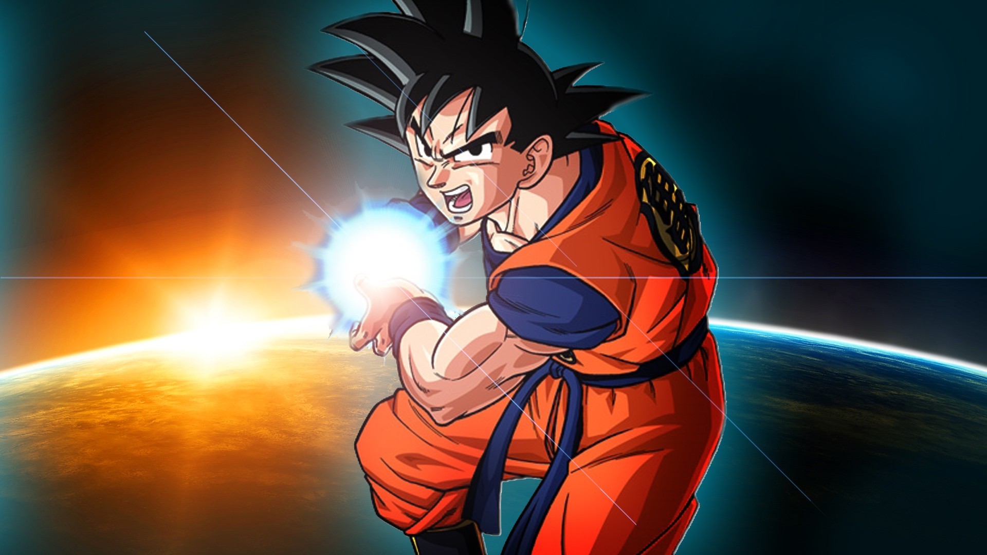 Goku, Dragon Ball Z, Kamehameha, Pianeta, 1920x1080, immagine di sfondo