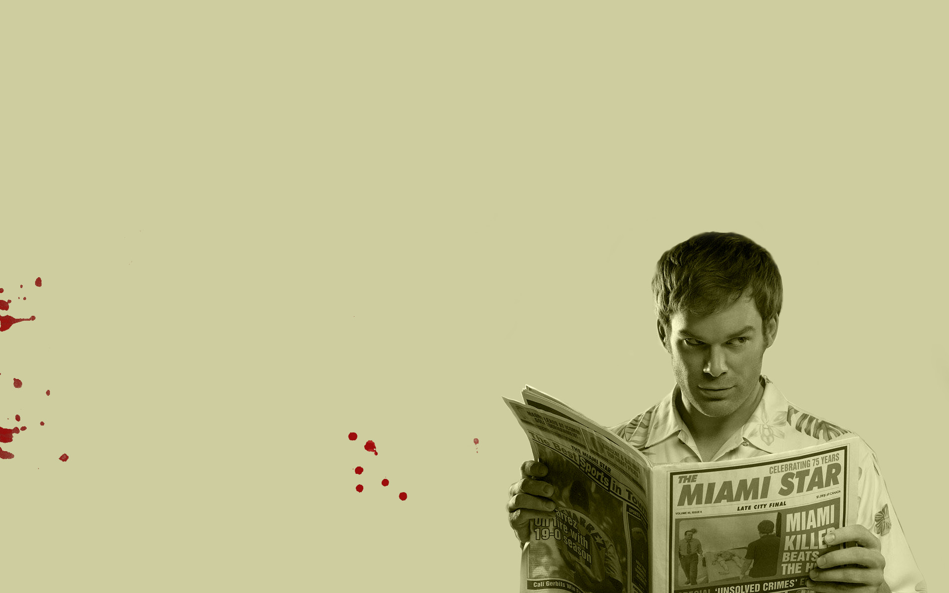 Dexter Morgan, Michael C. Hall, Dexter, Miami Star, Giornale, 1920x1200, immagine di sfondo
