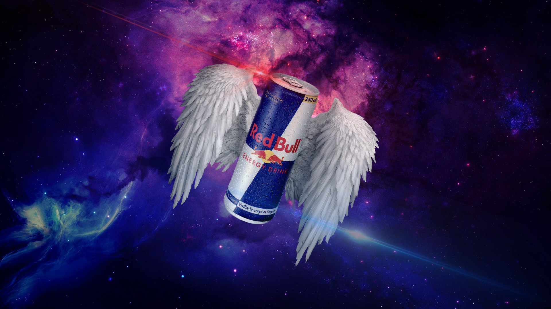 Lattina Red Bull, Ali, Spazio, Red Bull ti mette le ali, Full HD 1080p, sfondo desktop