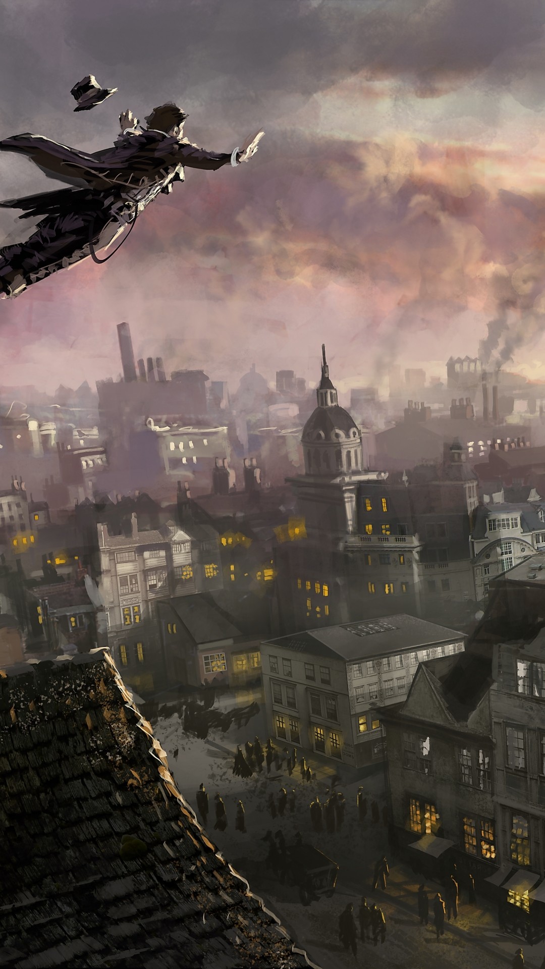 Assassin's Creed Syndicate, Londra, Rampino, Tetti, Vista panoramica, sfondo verticale per cellulare