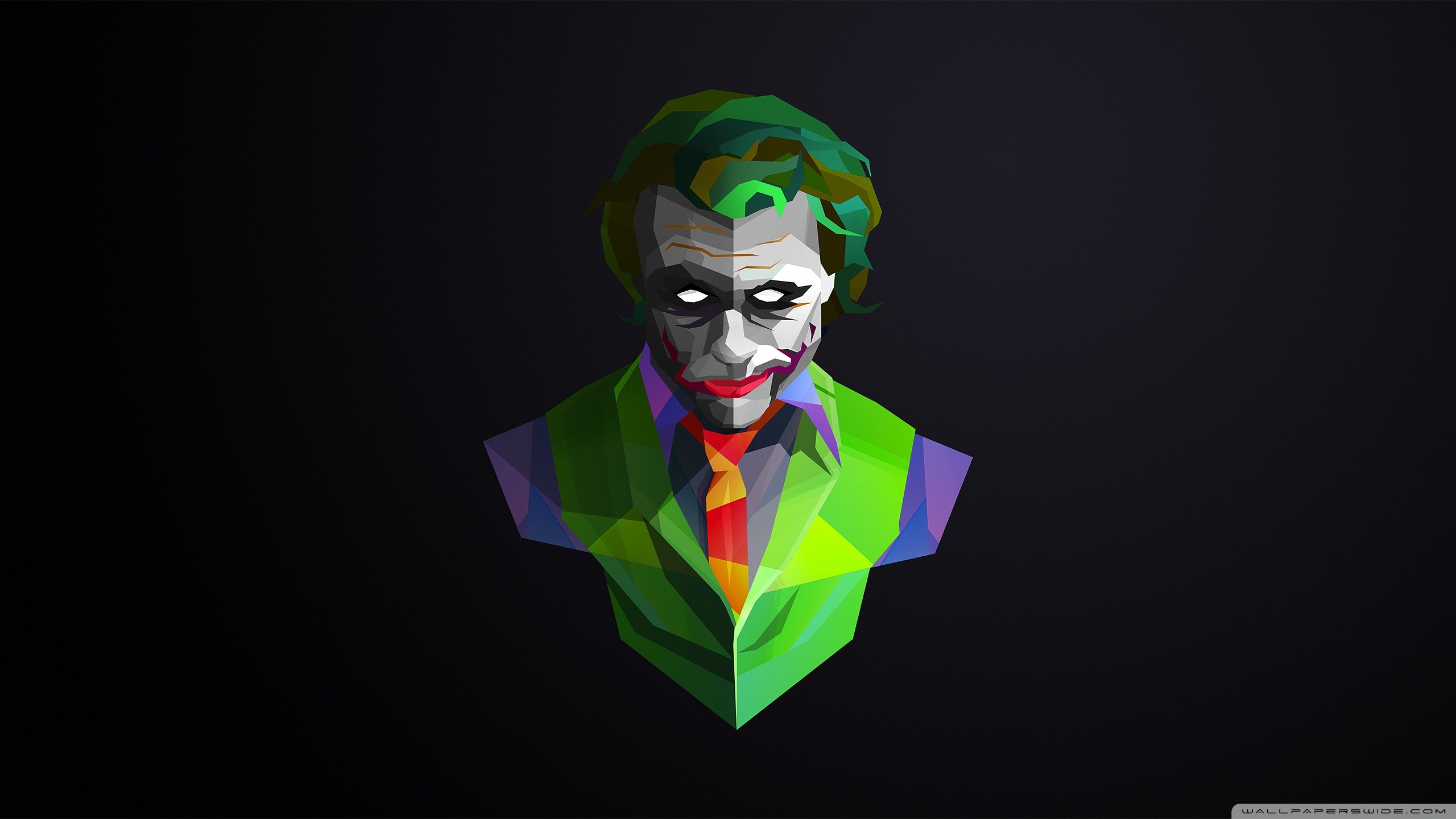 Joker, Low poly, Batman, Sfondo scuro, 2K, wallpaper per PC