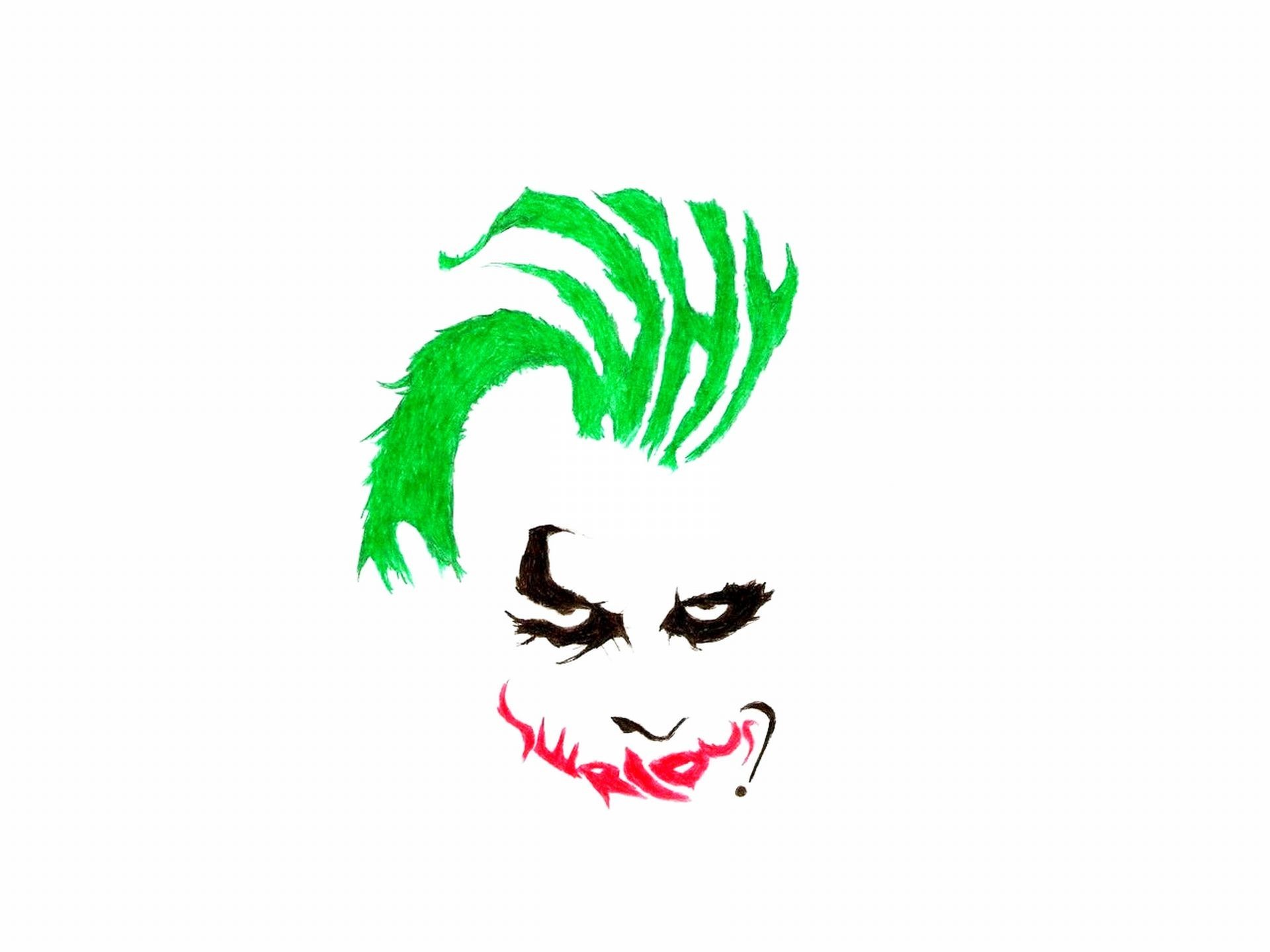 Joker, Minimalismo, Capelli verdi, Sfondo bianco, Full HD, schermata di blocco iPad