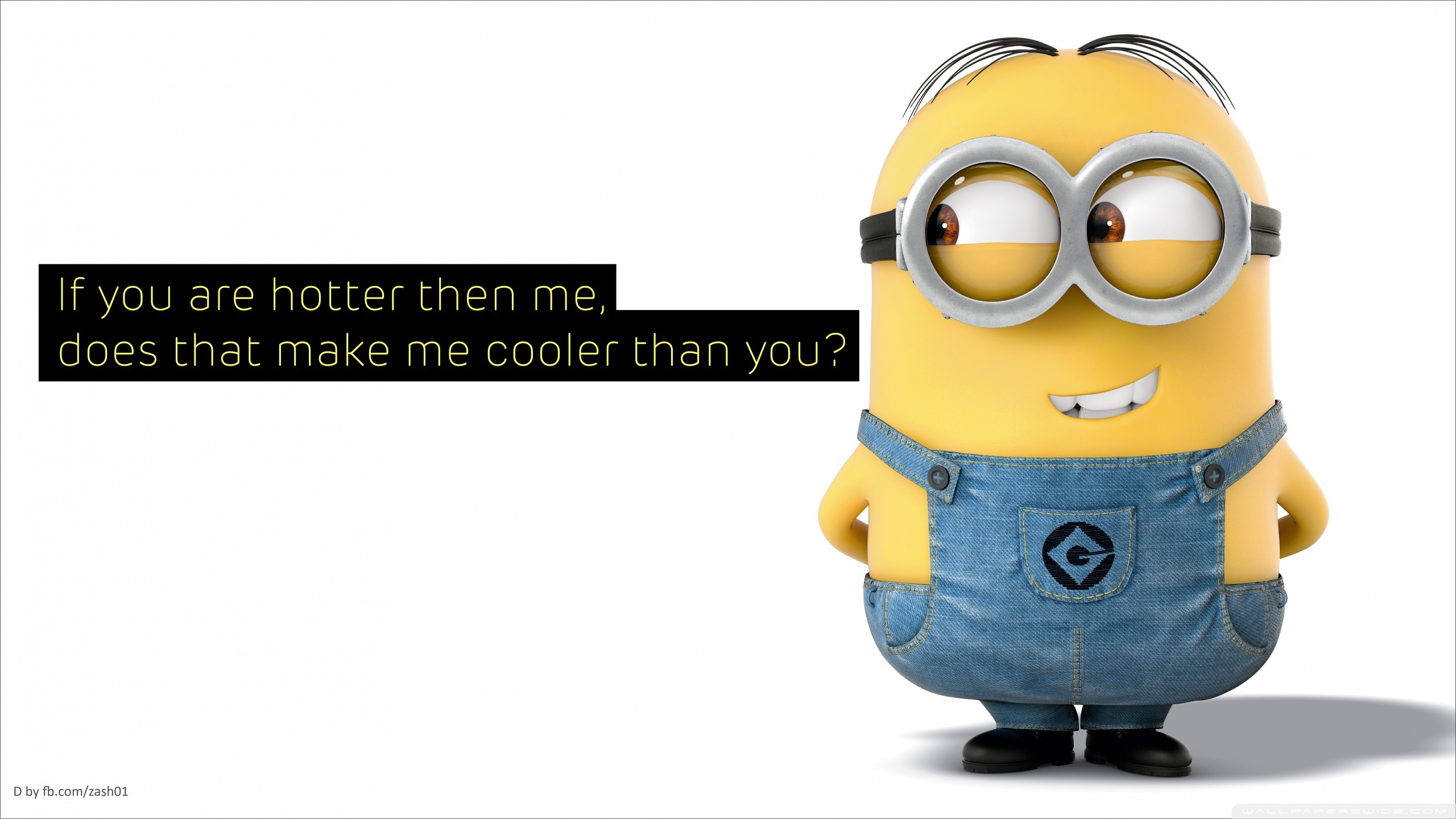 Minion, Citazione, Umorismo, Sfondo bianco, 16:9 2K, wallpaper widescreen