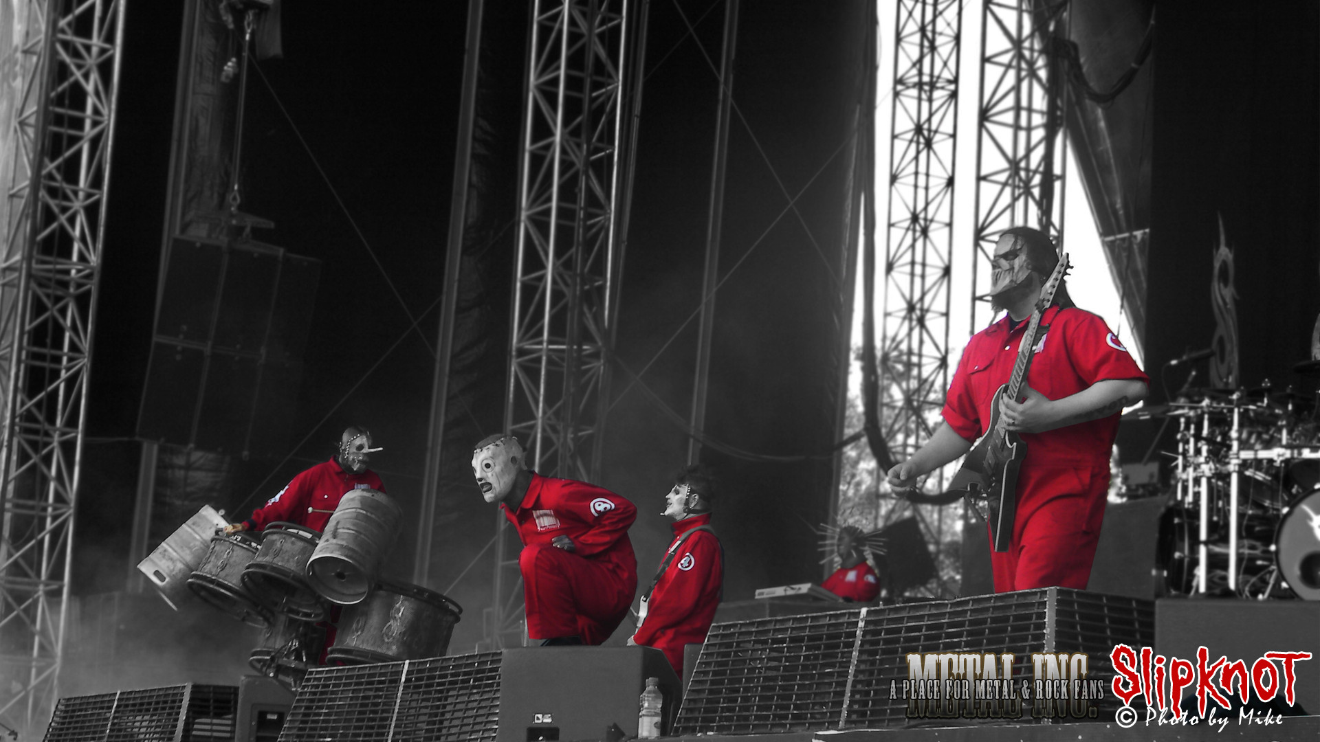 Slipknot, Concerto, Tute rosse, Palco, 1920x1080, sfondo per PC