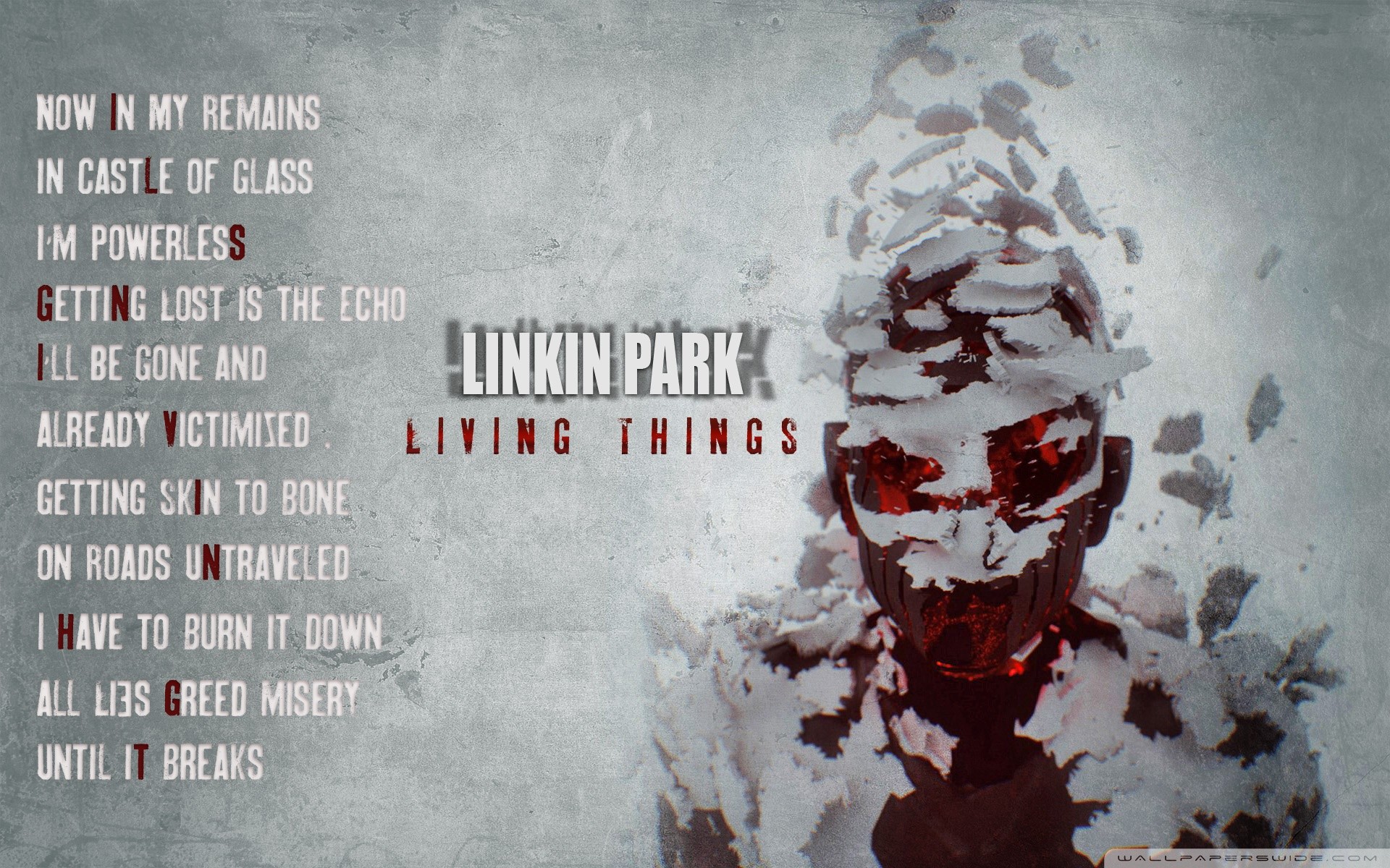 Linkin Park, Living Things, Testo della canzone, Rosso, 16:10 Full HD, sfondo widescreen
