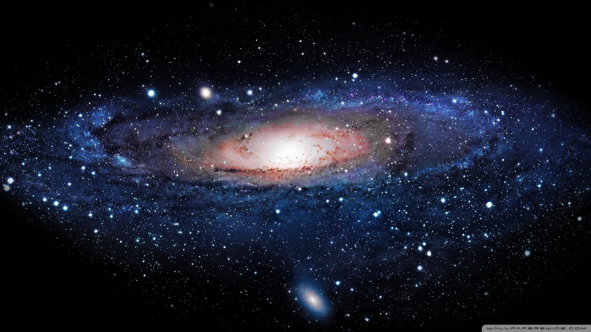 Galassia di Andromeda, M31, Galassia a spirale, Stelle, Universo, sfondo 16:9 Full HD