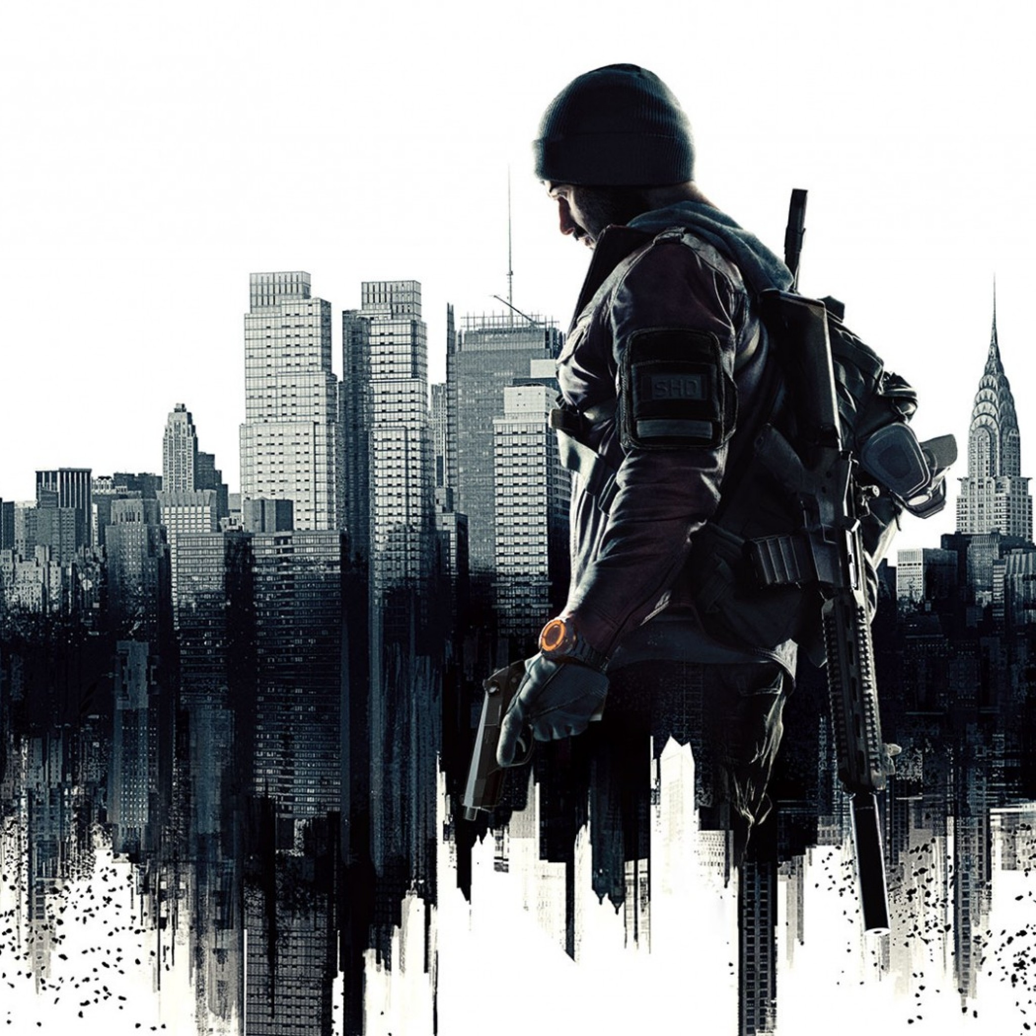 Tom Clancy's The Division, Agente, Skyline di New York, Sfondo bianco, schermata di blocco iPad